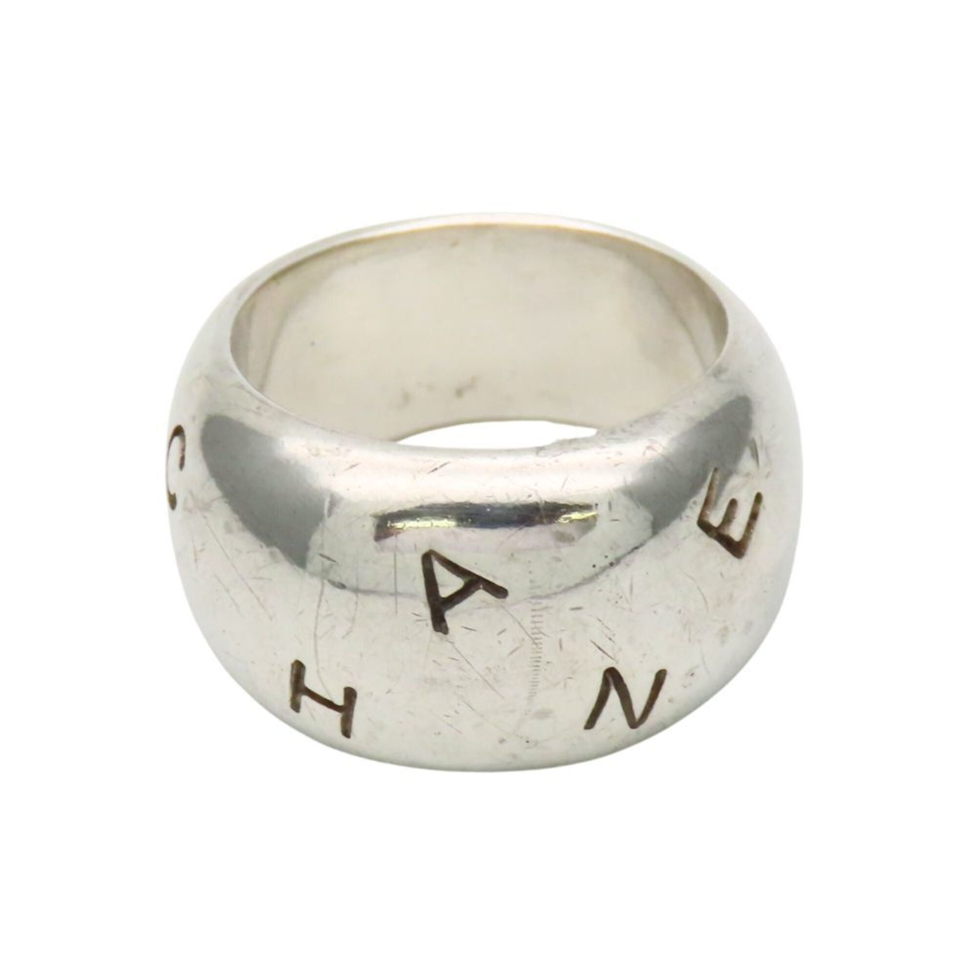 Chanel Silver Silver 925 Band Ring (Pre-Owned)