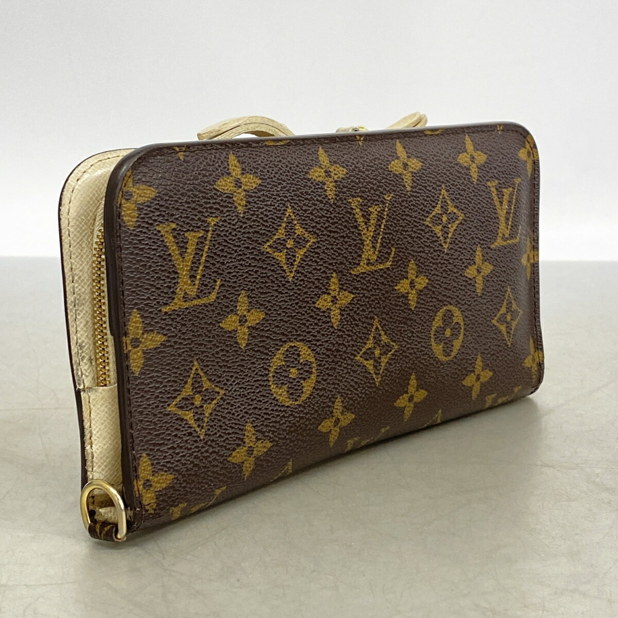 Louis Vuitton Brown Lv Off White Long Wallet (Bi-Fold) (Pre-Owned)