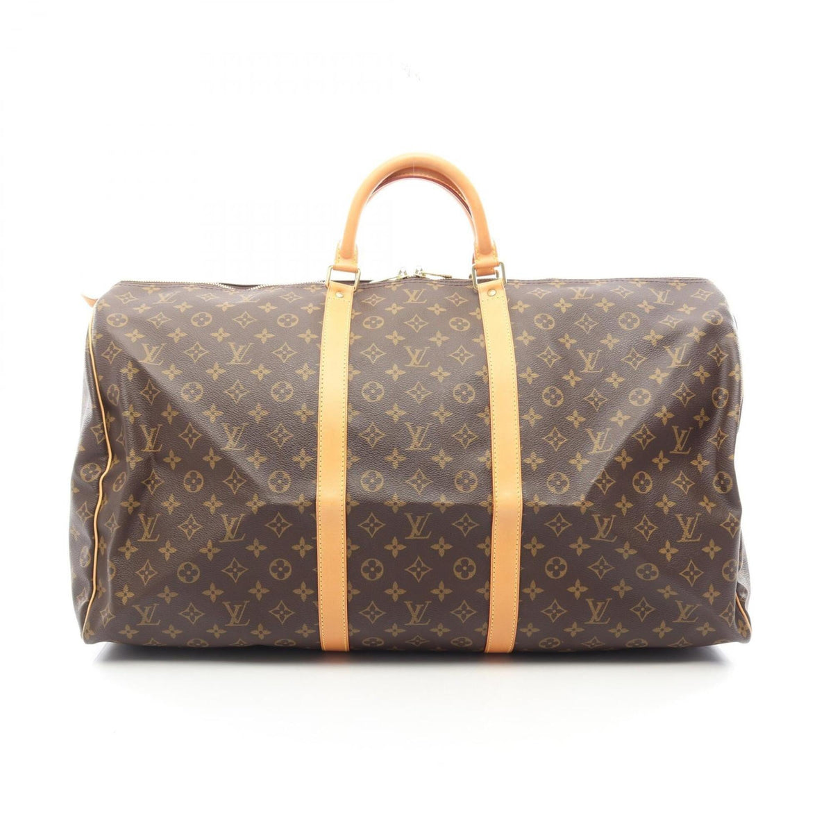 Louis Vuitton Brown Coated Canvas Monogram Leather Boston Bag Handbag (Pre-Owned)