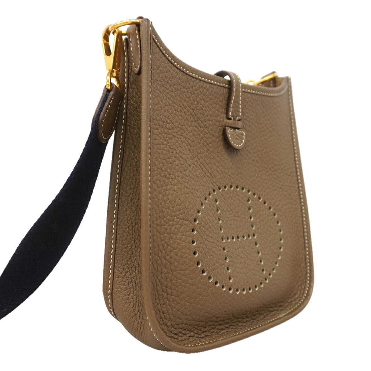 Hermes Etoupe Gray Taurillon Clemence Leather Shoulder Bag (Pre-Owned)
