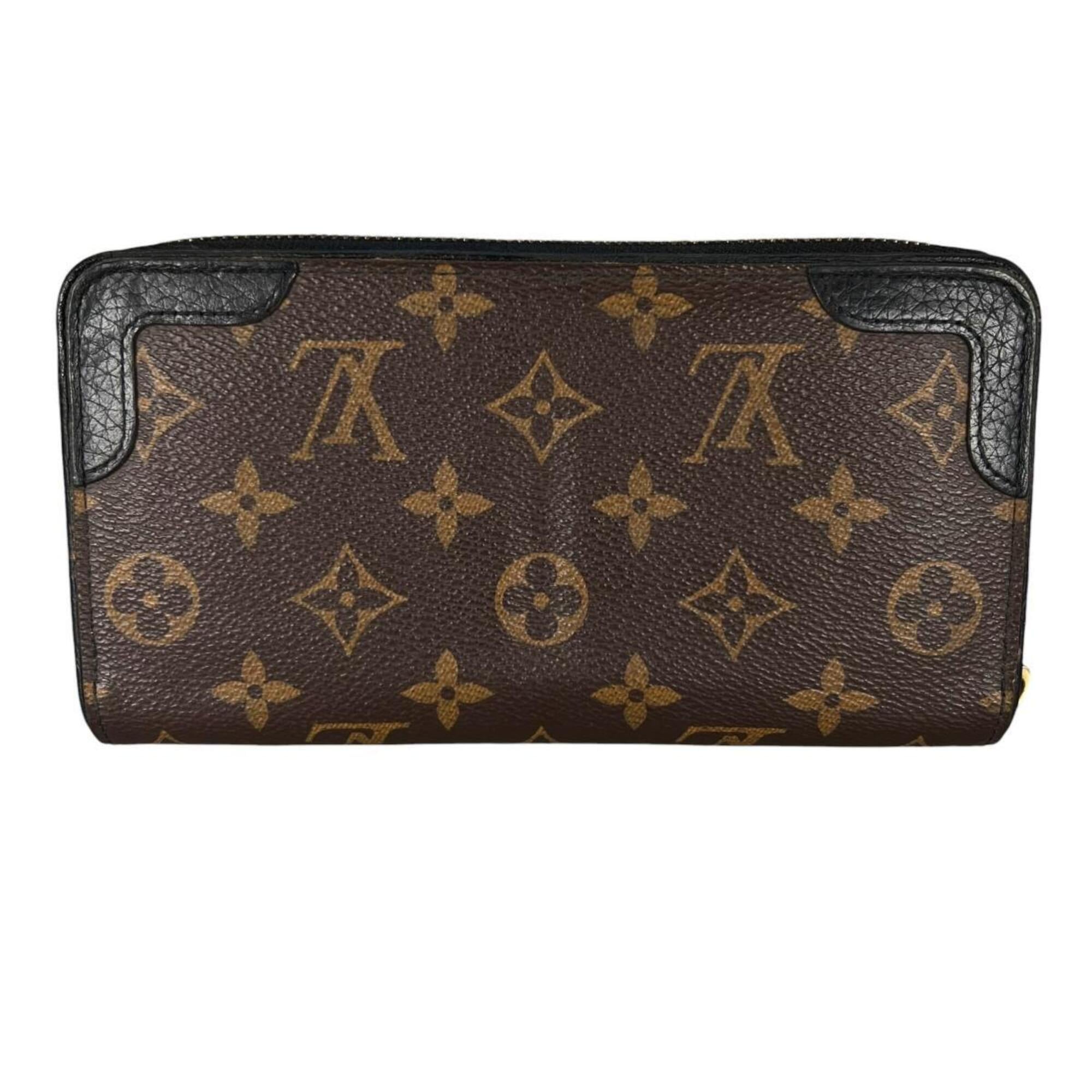 Louis Vuitton Black Brown Noir Monogram Canvas Long Wallet (Bi-Fold) (Pre-Owned)