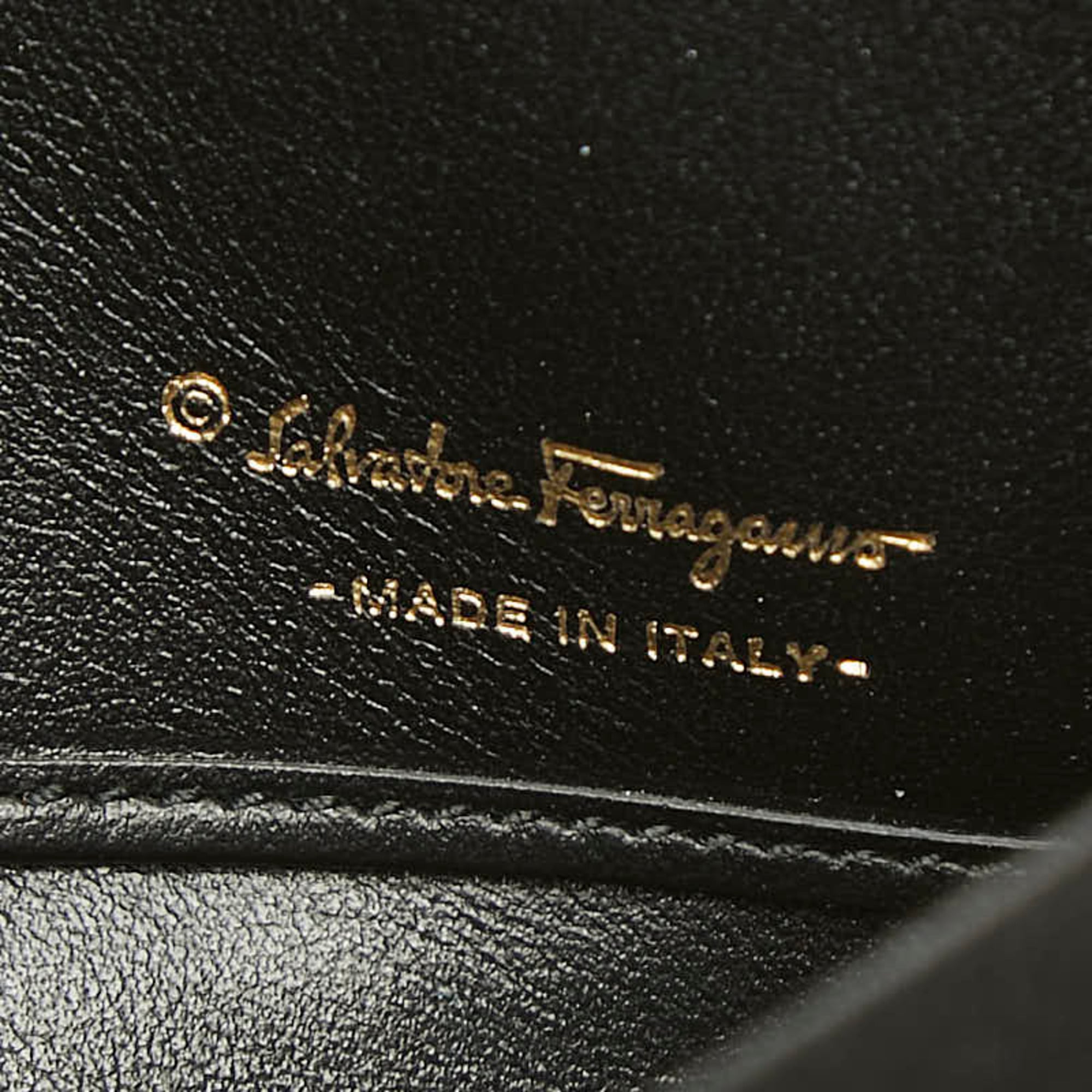 Salvatore Ferragamo Black Leather Long Wallet (Bi-Fold) (Pre-Owned)