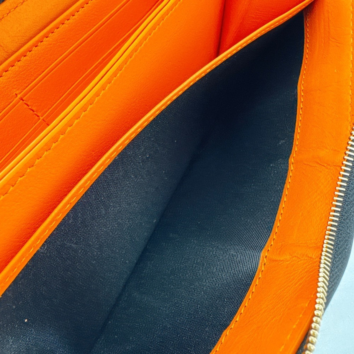 Loewe Black Orange Leather Long Wallet (Bi-Fold) (Pre-Owned)
