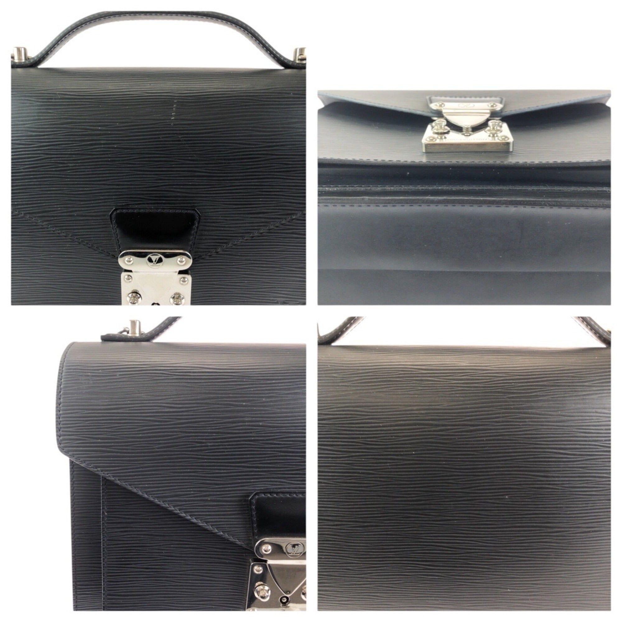Louis Vuitton Black Leather Shoulder Bag (Pre-Owned)