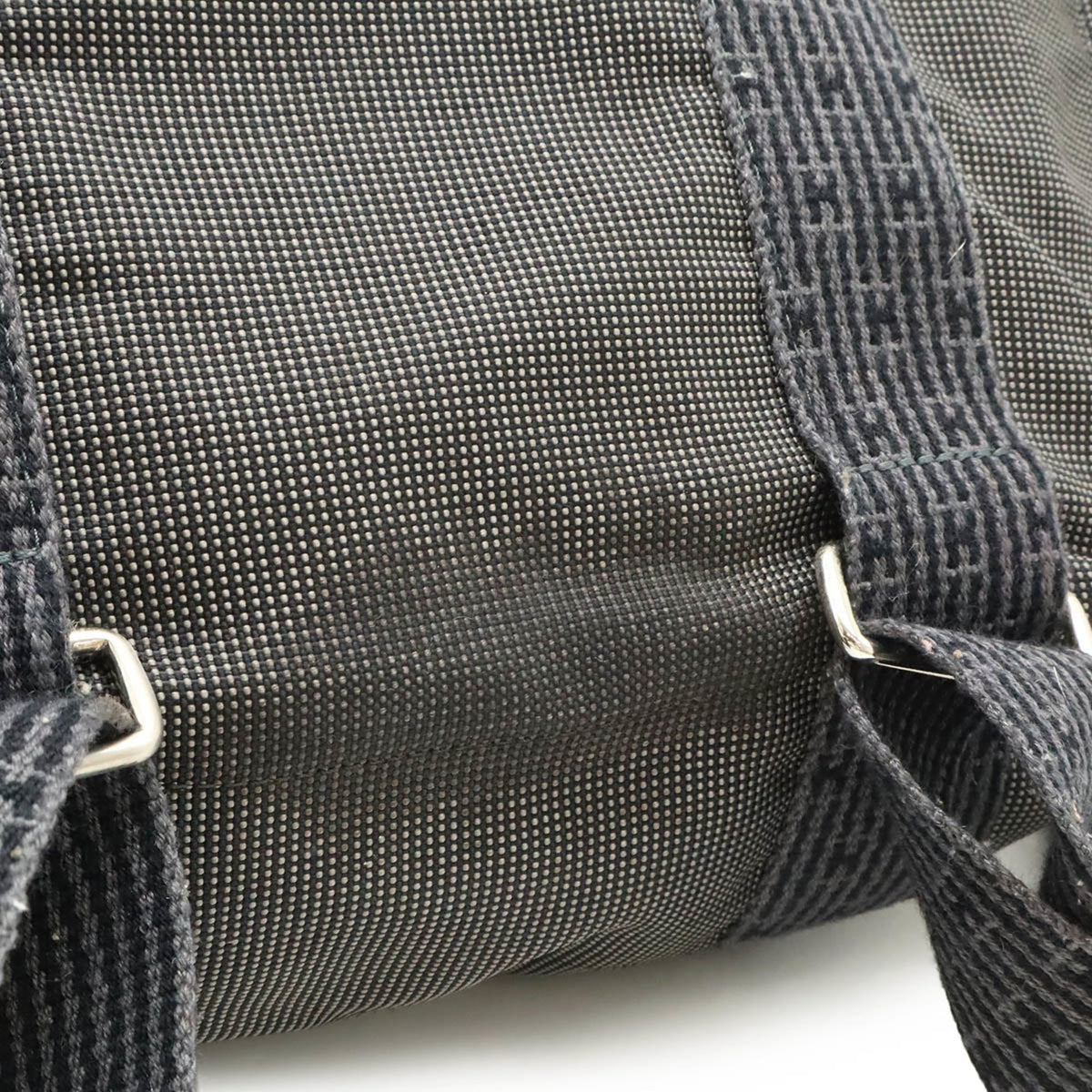 Hermes Gray Canvas Backpack Shoulder Bag (Pre-Owned)
