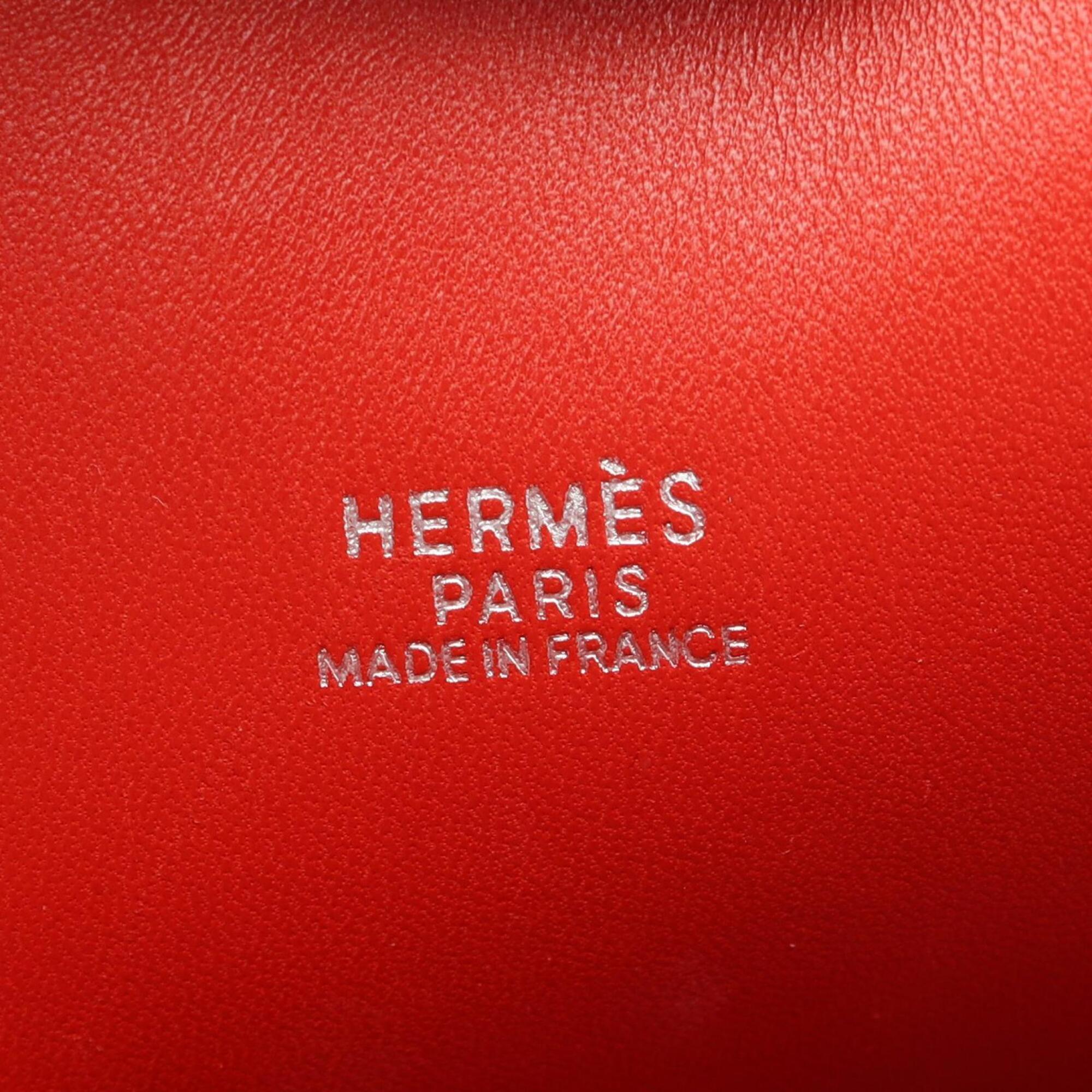 Hermes Red Color Rouge Garance Chevre Leather Handbag (Pre-Owned)