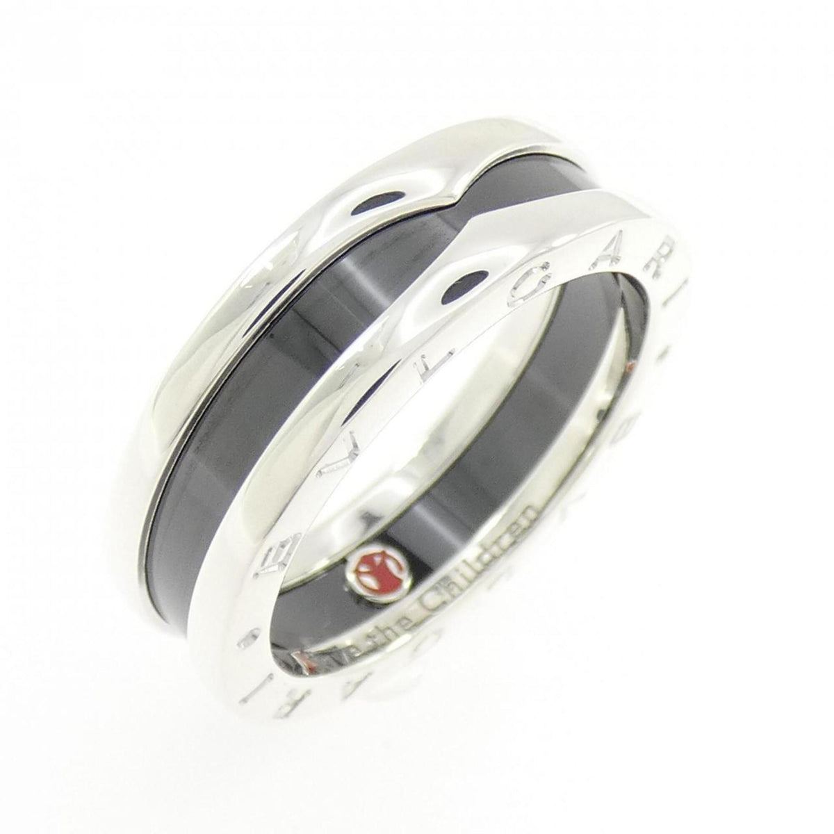 Bvlgari Ceramic Silver 925 Band Ring (Pre-Owned)