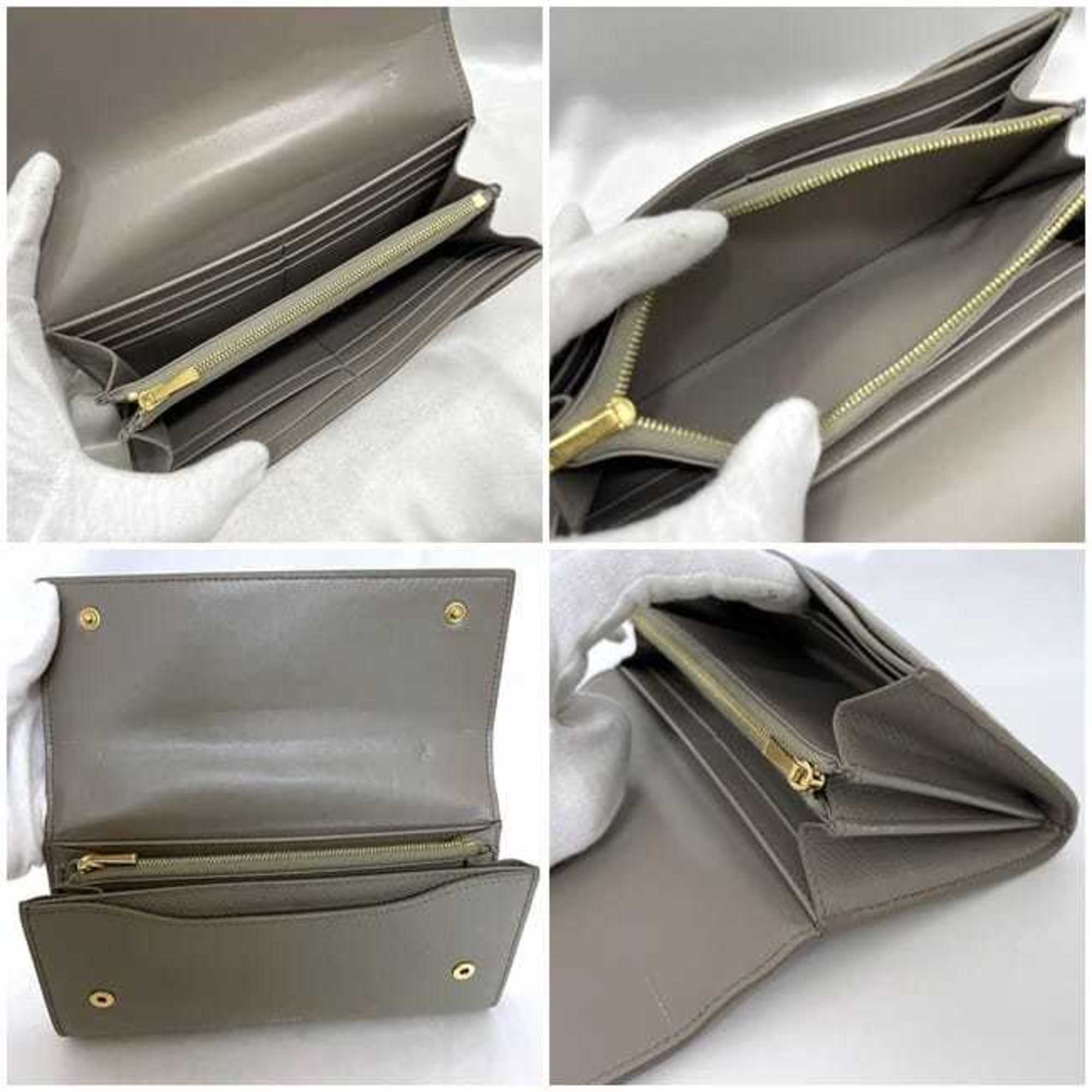 Celine Grayish Leather Long Wallet (Bi-Fold) (Pre-Owned)