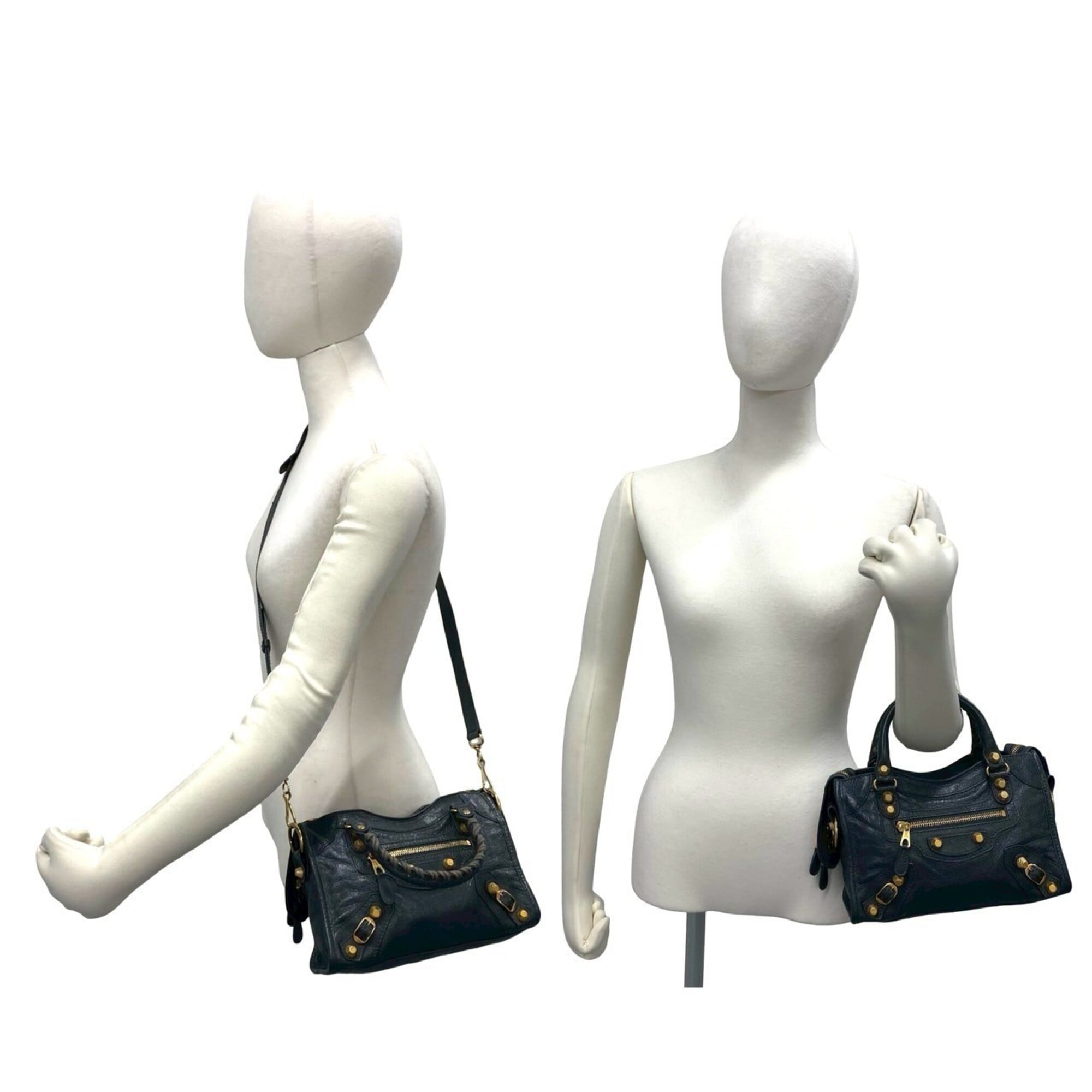 Balenciaga Gray Leather Handbag Shoulder Bag (Pre-Owned)