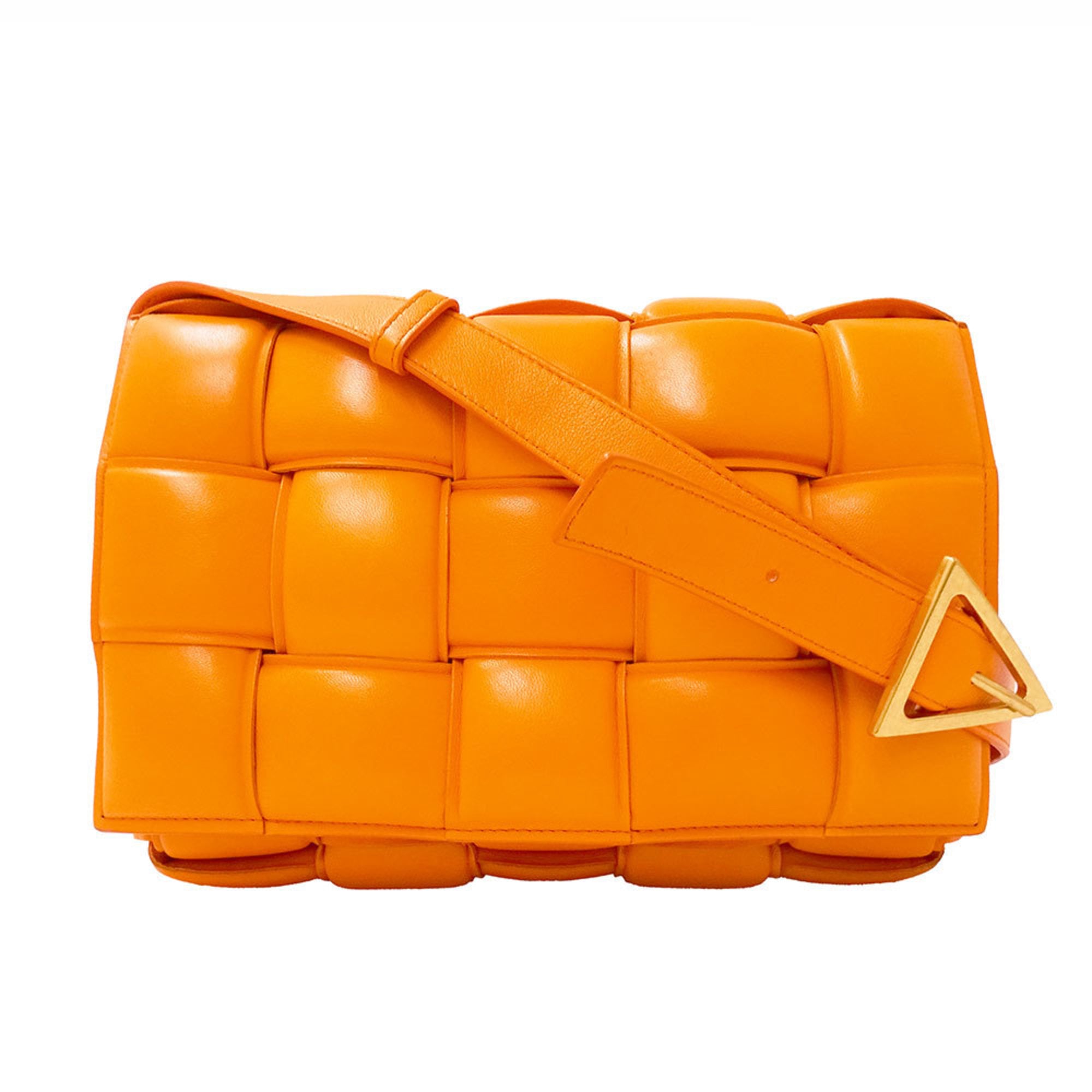 Bottega Veneta Orange Leather Handbag Shoulder Bag (Pre-Owned)