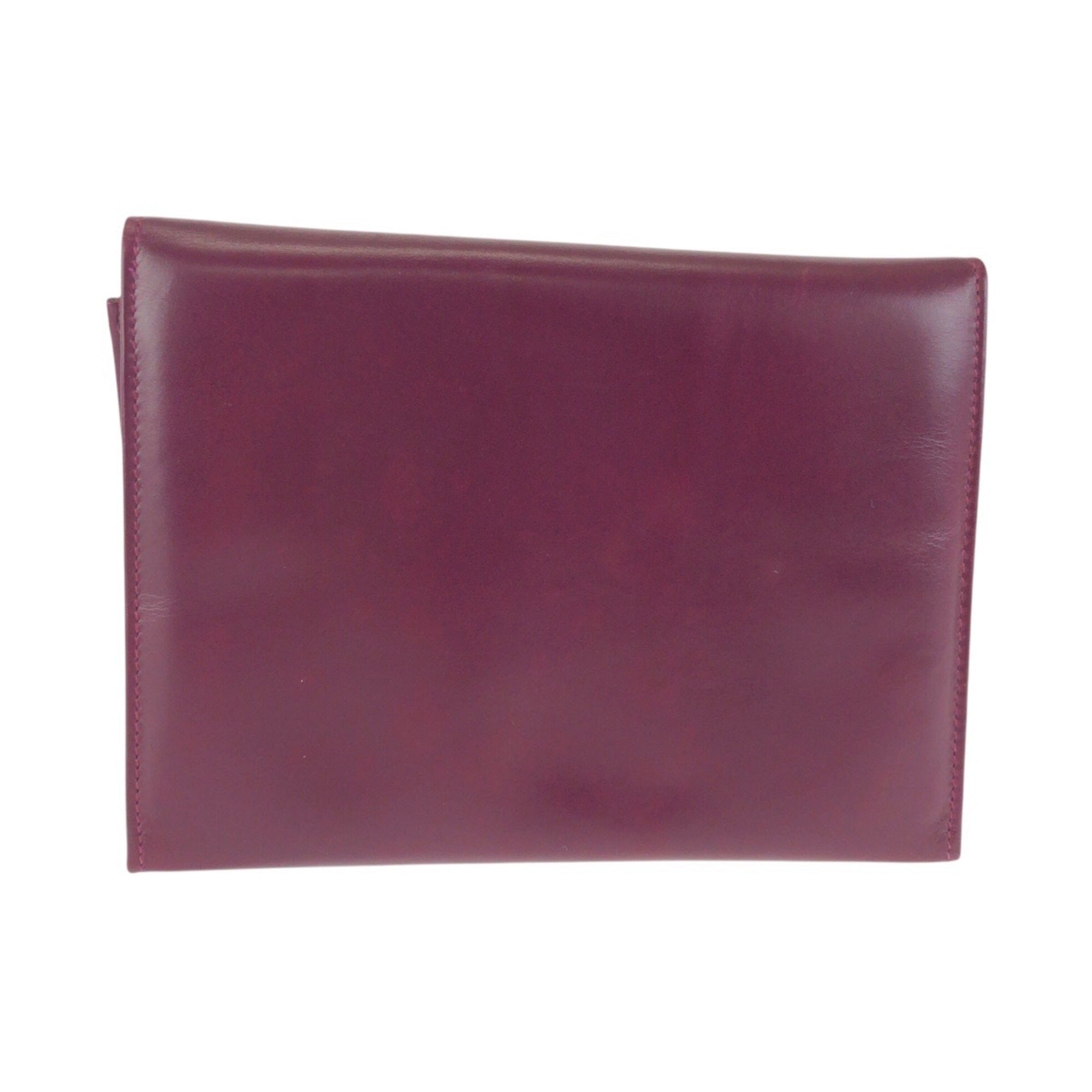 Salvatore Ferragamo Purple Leather Clutch Bag Pouch (Pre-Owned)