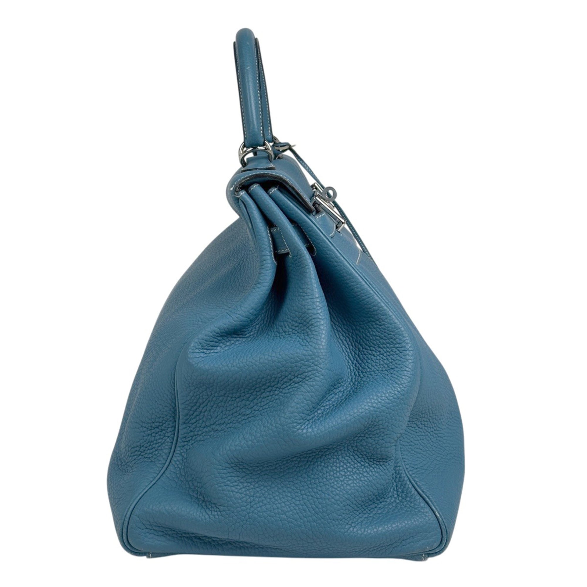Hermes Blue Jean Togo Leather Handbag (Pre-Owned)