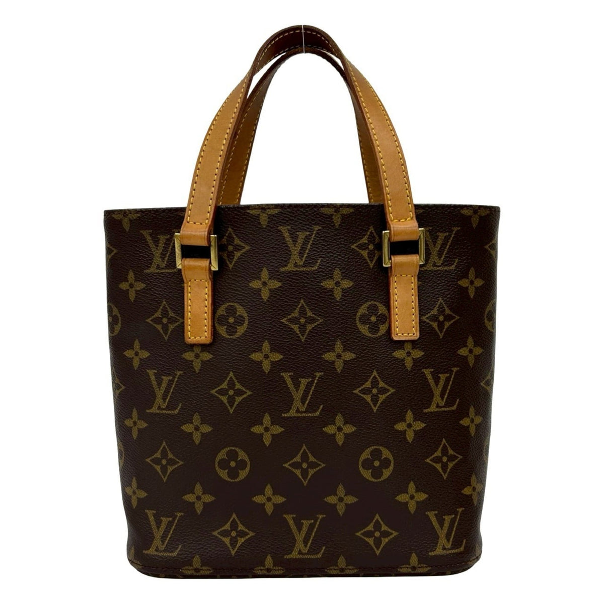 Louis Vuitton Brown Leather Pvc Handbag Tote Bag (Pre-Owned)