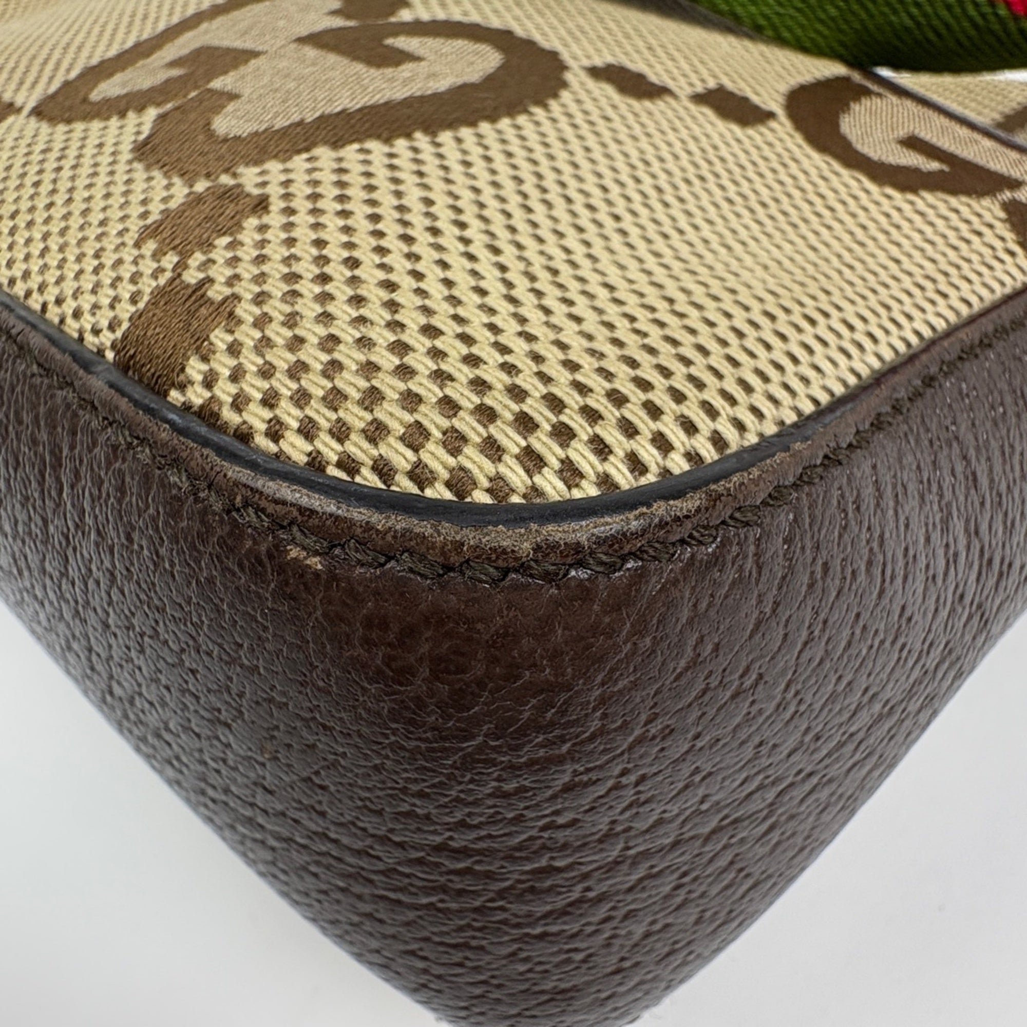 Gucci Beige Brown Gg Canvas Messenger Bag Shoulder Bag (Pre-Owned)