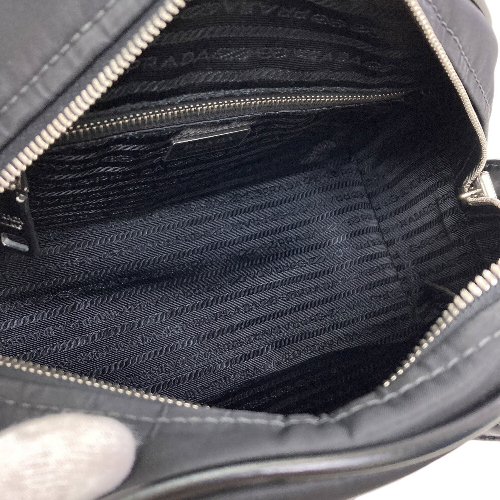 Prada Black Nylon Leather Handbag (Pre-Owned)