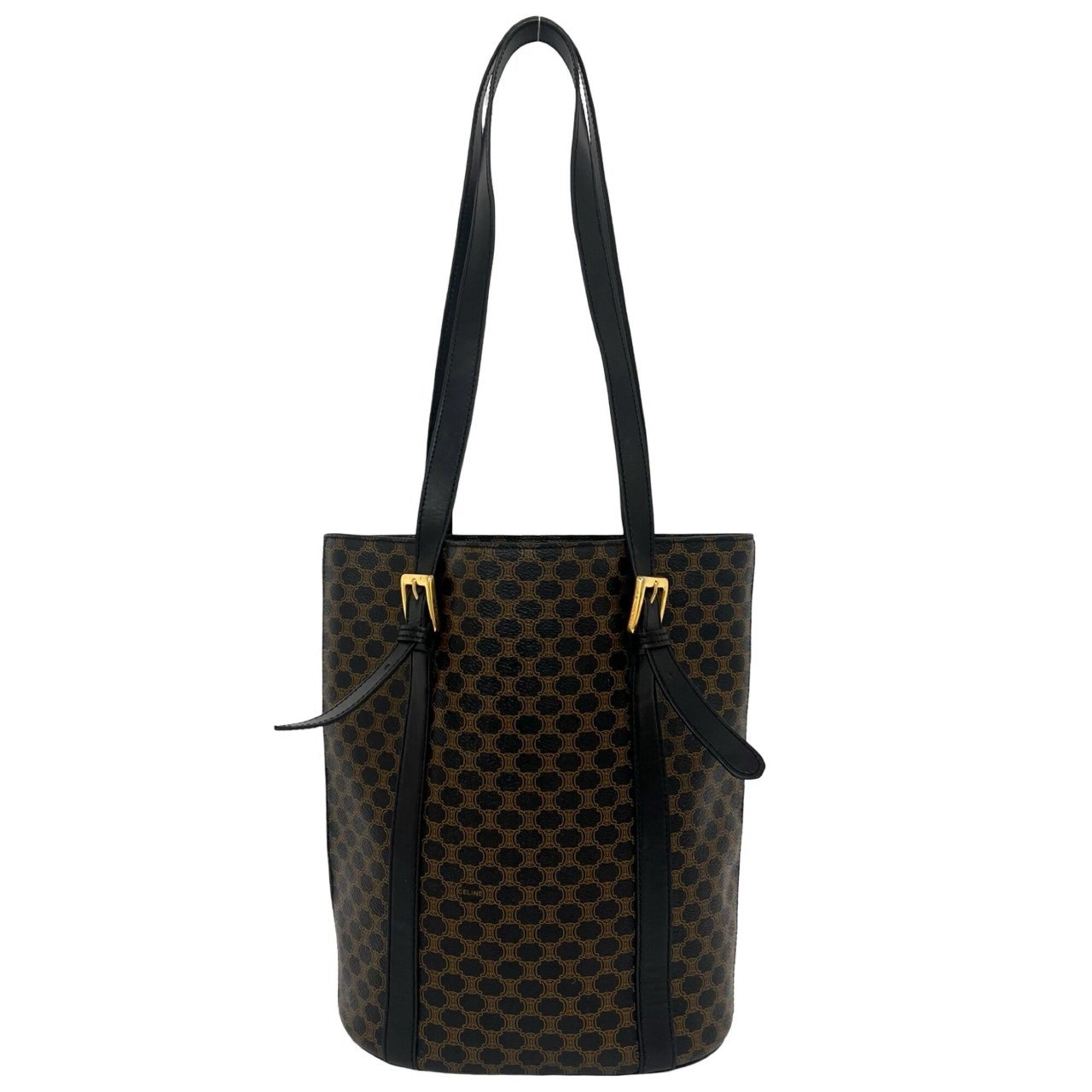 Celine Black Brown Leather Pvc Shoulder Bag Tote Bag (Pre-Owned)