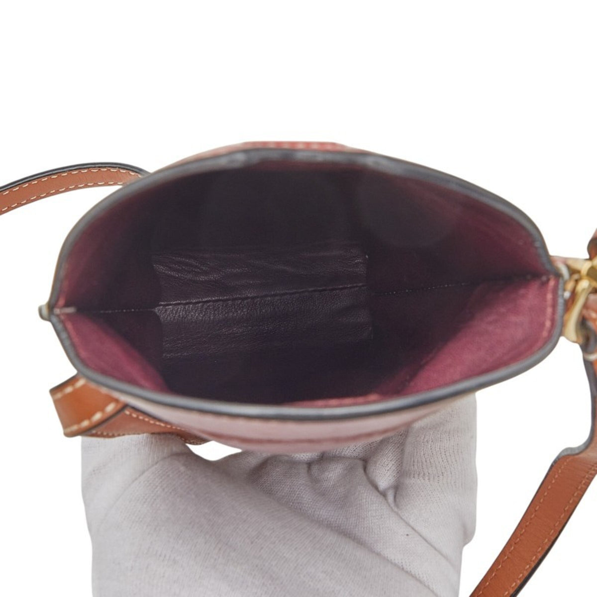 Loewe Brown Red Color Leather Shoulder Bag (Pre-Owned)