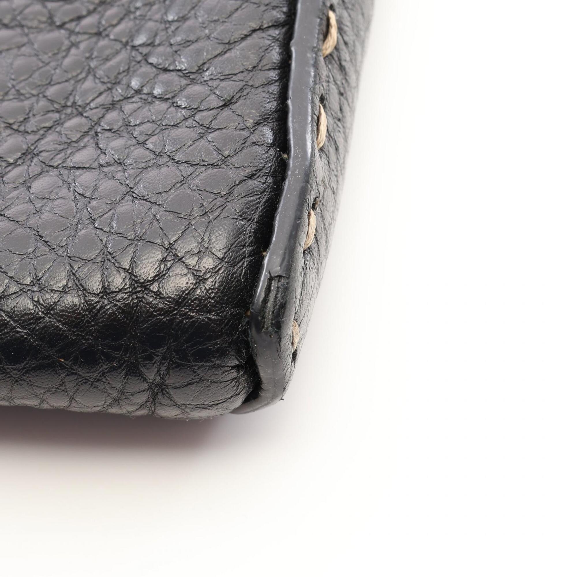 Fendi Black Leather Handbag Shoulder Bag (Pre-Owned)