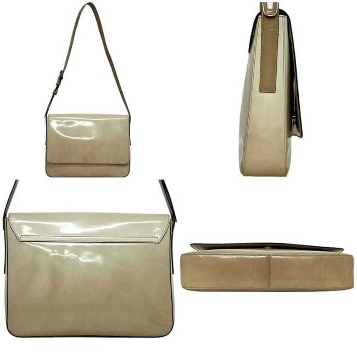 Prada Beige Leather Shoulder Bag (Pre-Owned)