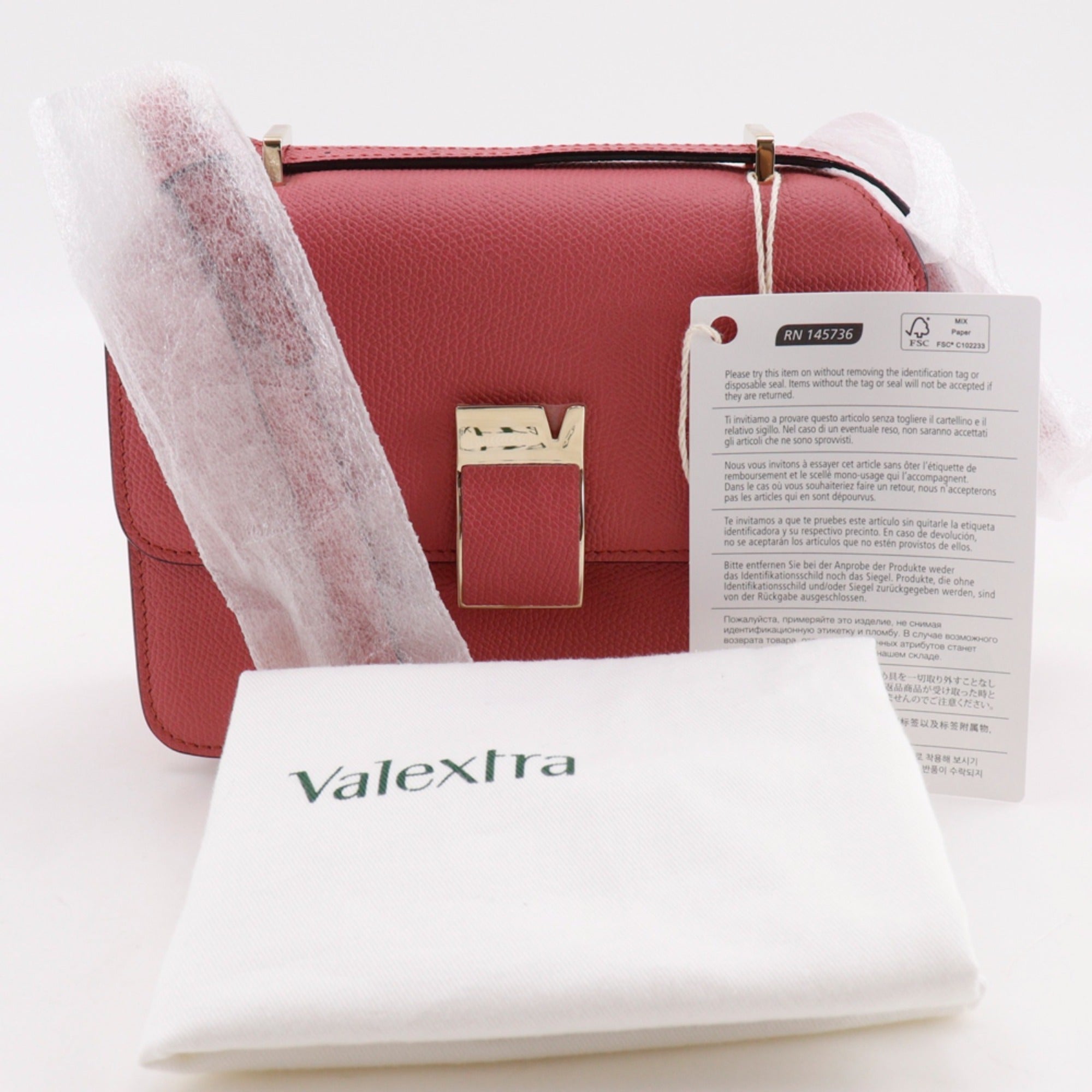 Valextra Pink Leather Shoulder Bag (Pre-Owned)
