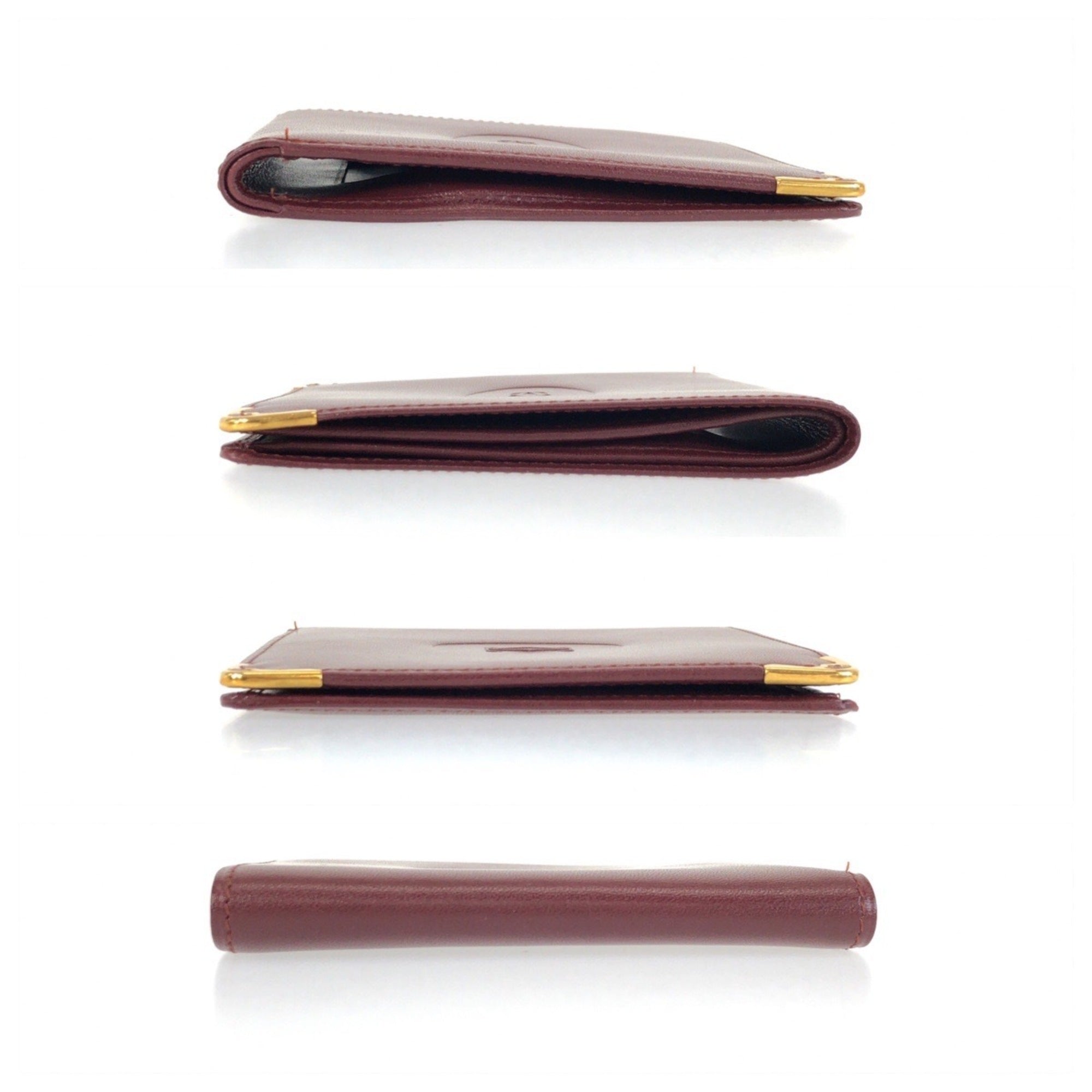 Cartier Wine Red Leather Wallet (Bi-Fold) (Pre-Owned)