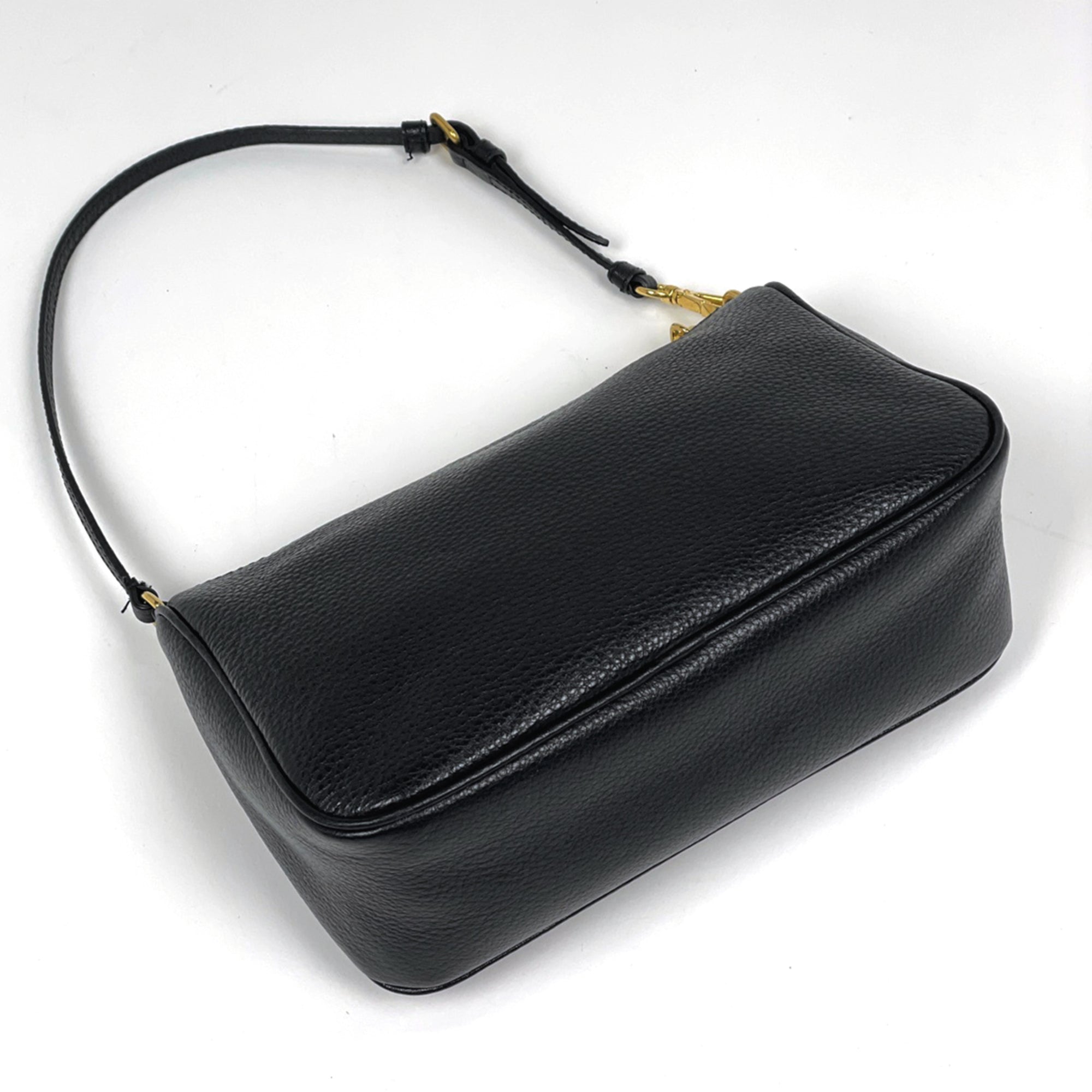 Prada Black Leather Handbag Pouch (Pre-Owned)