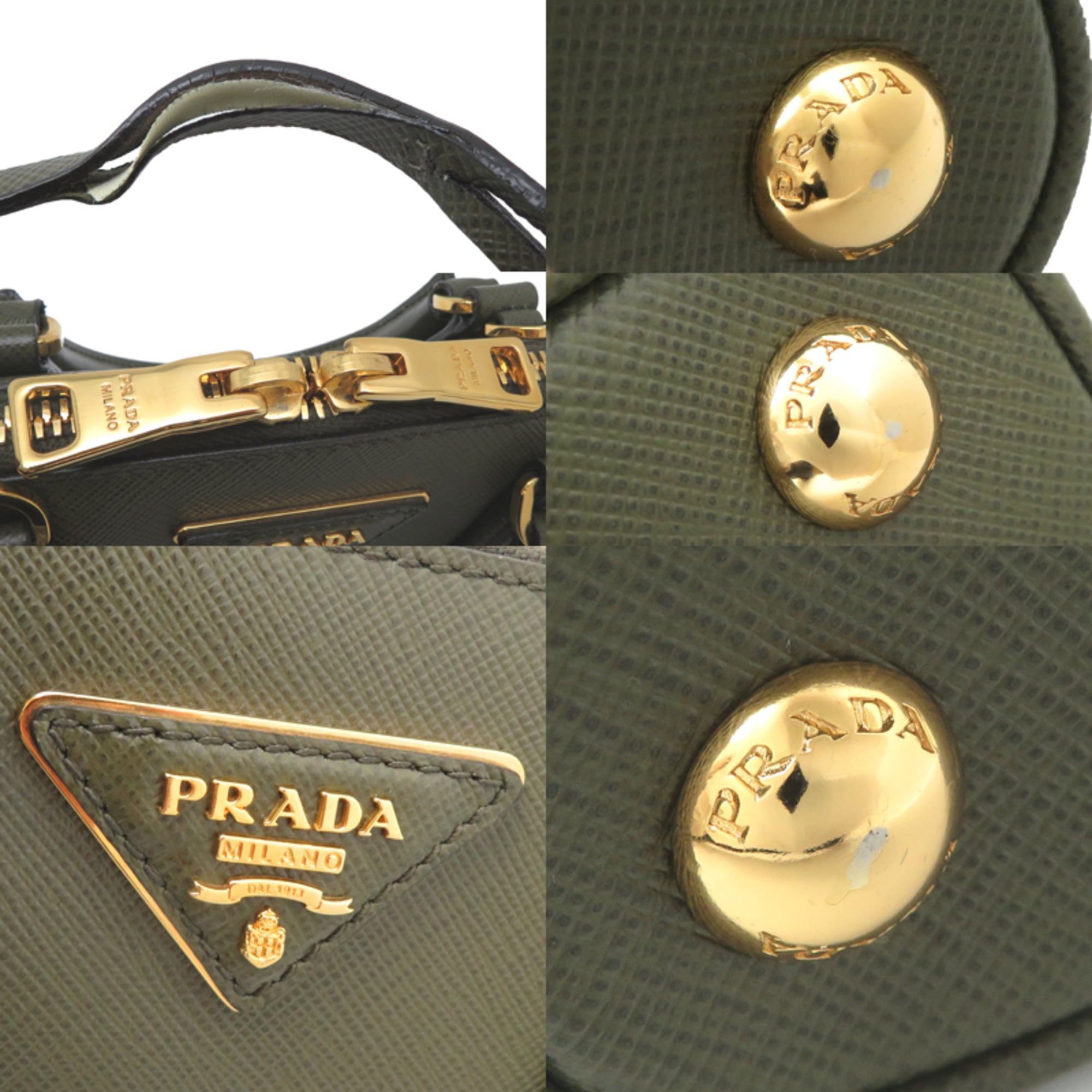 Prada Green Leather Handbag (Pre-Owned)