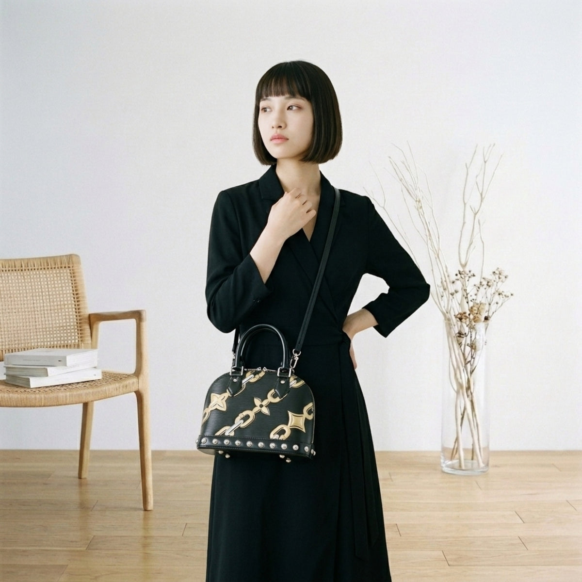 Louis Vuitton Noir Epi Leather Shoulder Bag (Pre-Owned)