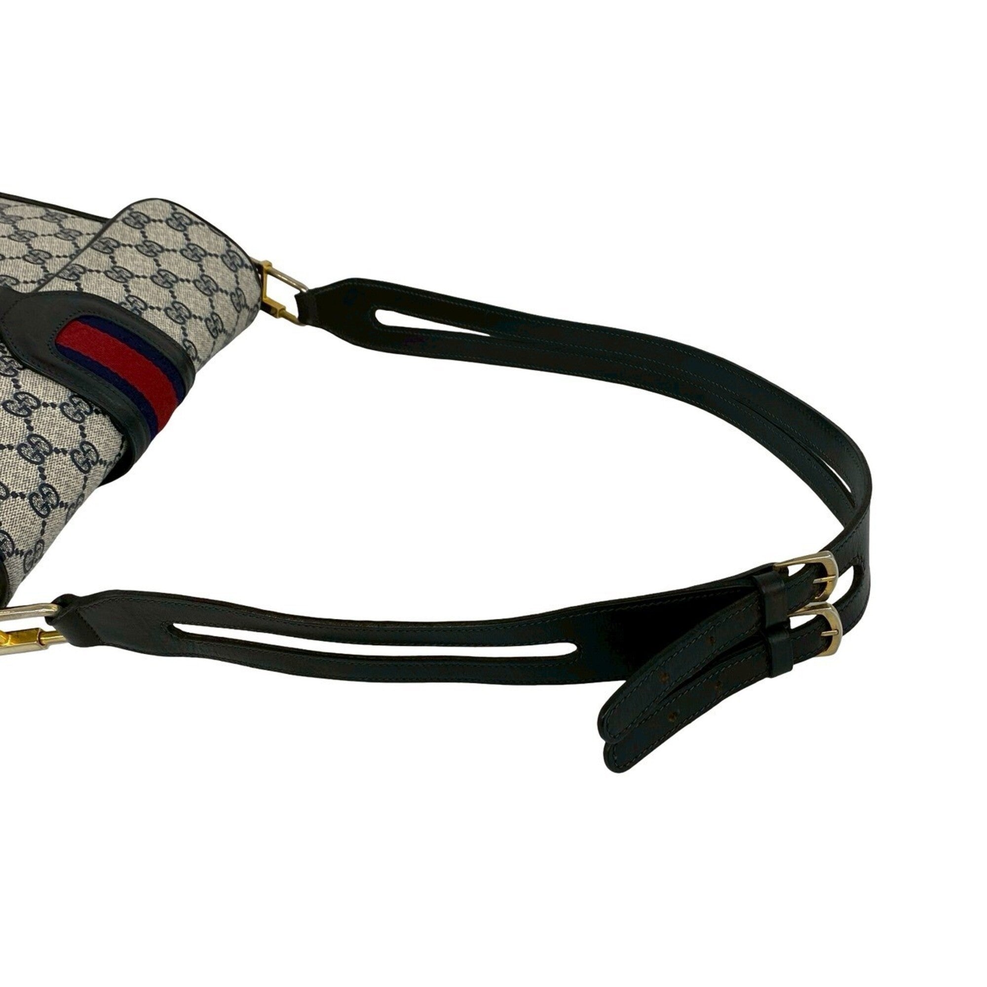 Gucci Navy Red Color Leather Pvc Pochette Shoulder Bag (Pre-Owned)