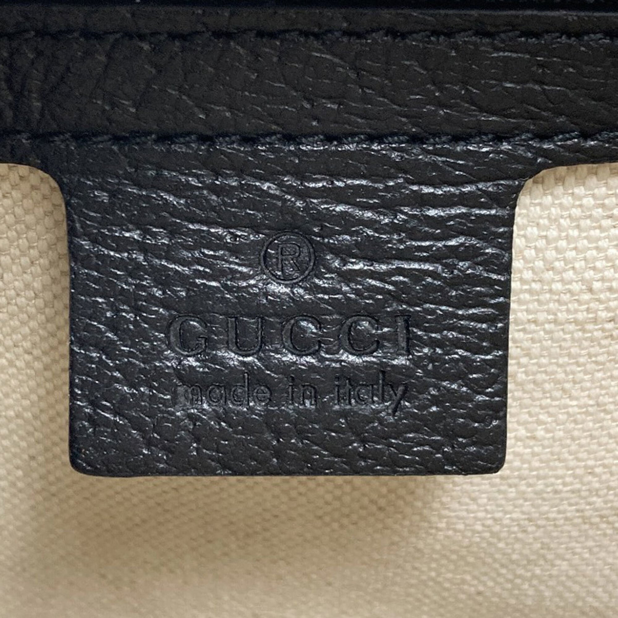 Gucci Black Blue Red Color White Canvas Handbag (Pre-Owned)