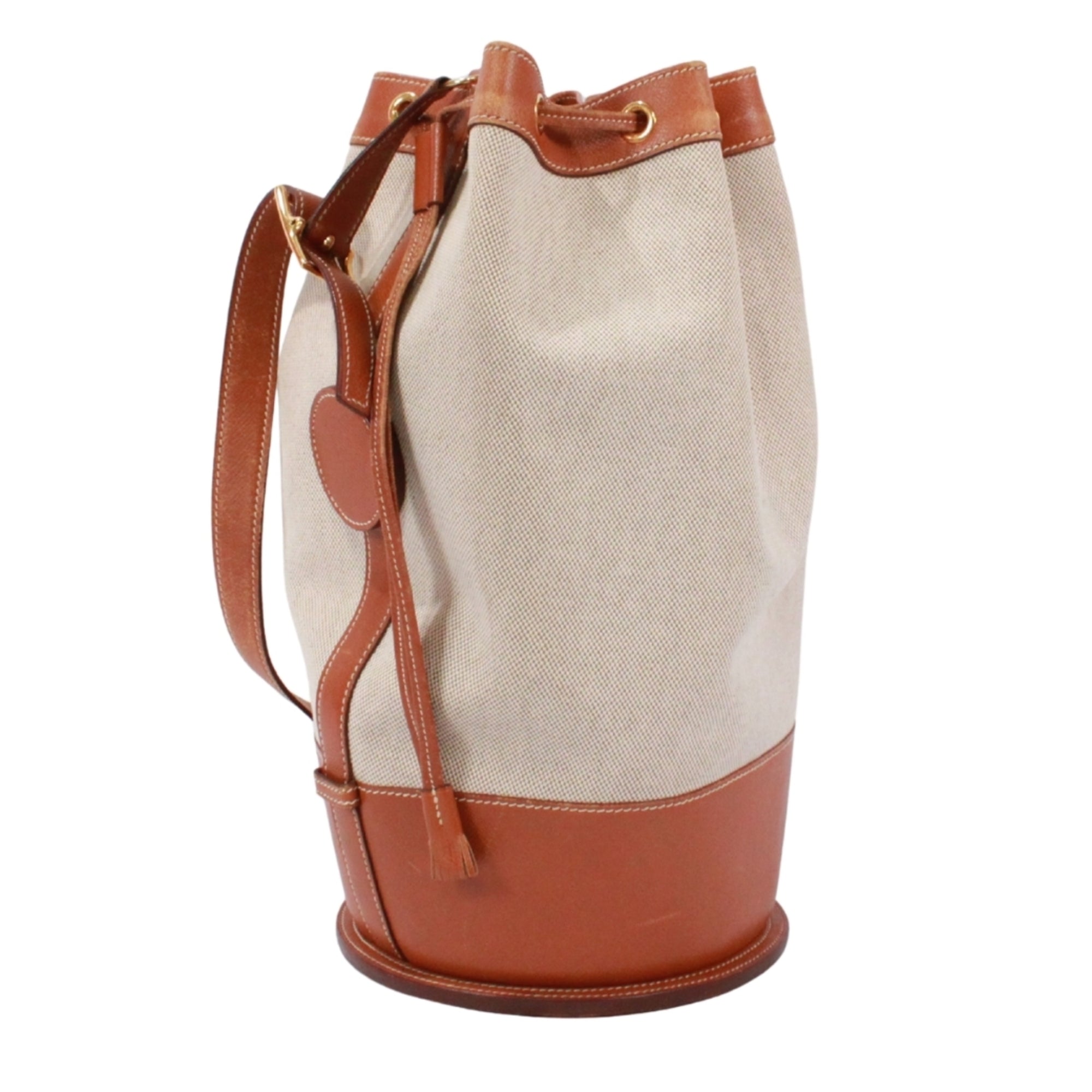 Hermes Brown Ivory Toile H Courchevel Leather Shoulder Bag (Pre-Owned)