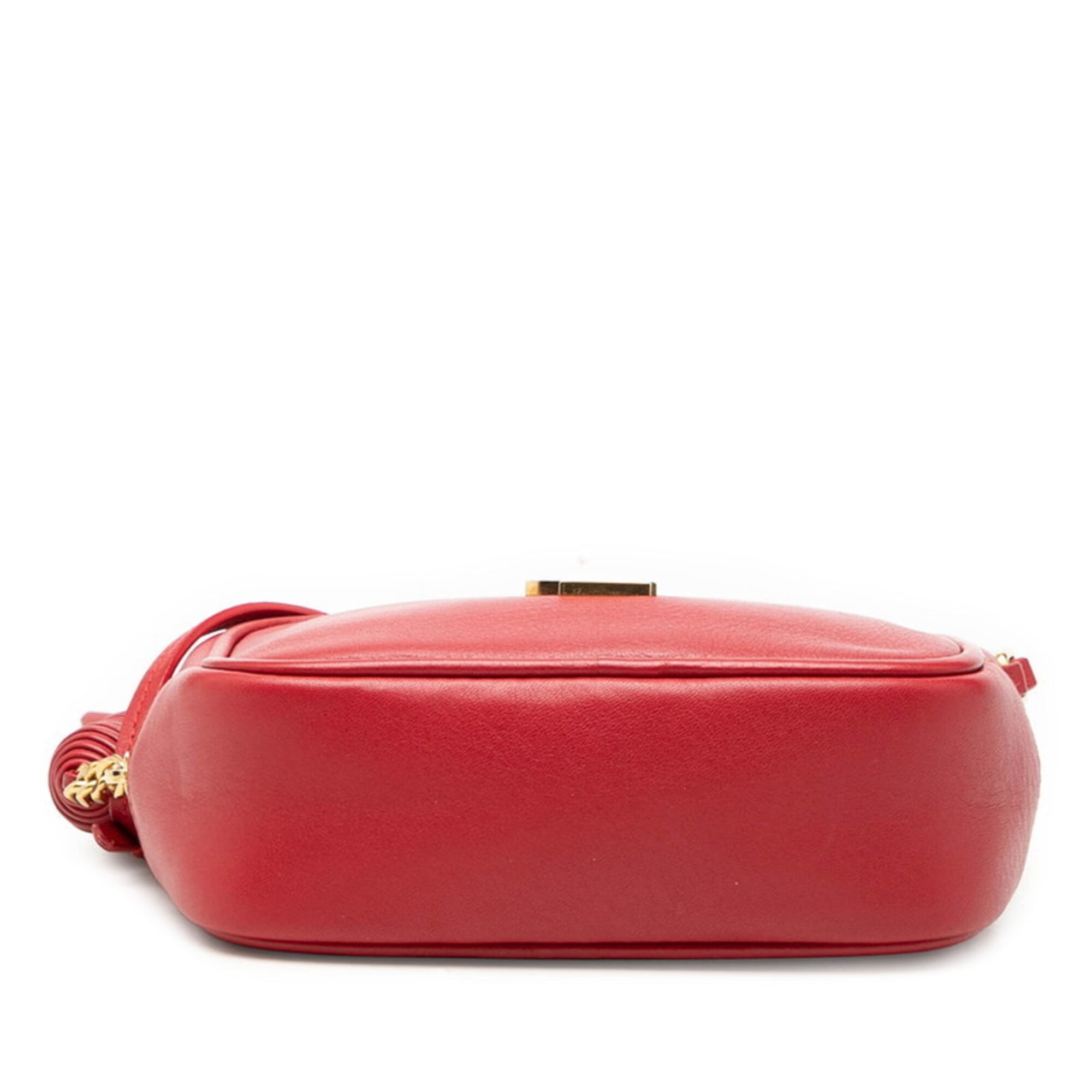 Saint Laurent Red Color Leather Shoulder Bag (Pre-Owned)