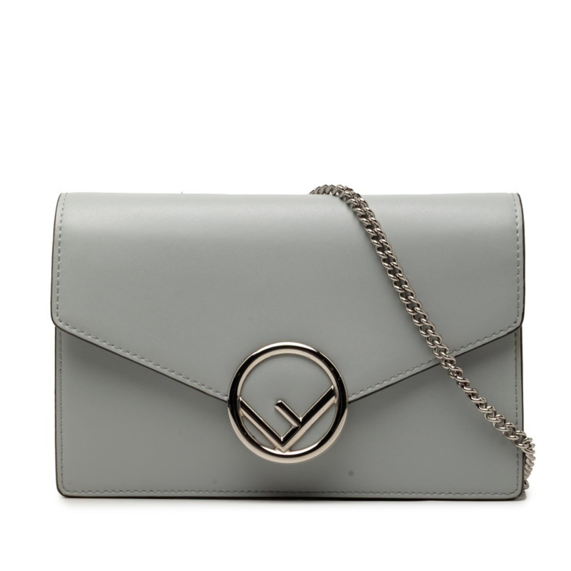 Fendi Gray Leather Pvc Shoulder Bag (Pre-Owned)
