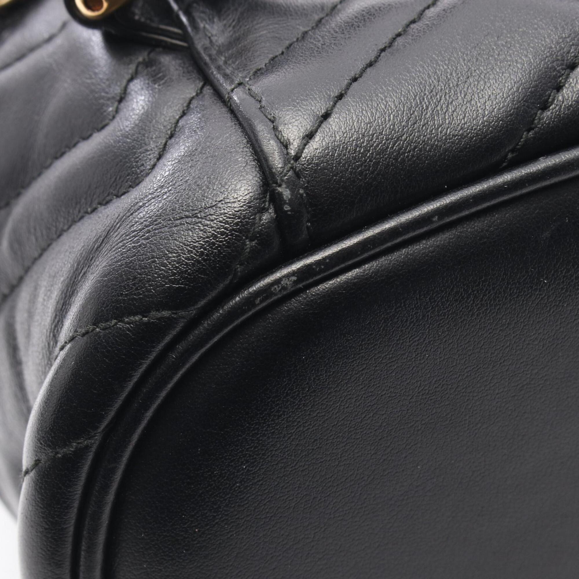 Gucci Black Leather Backpack Handbag (Pre-Owned)