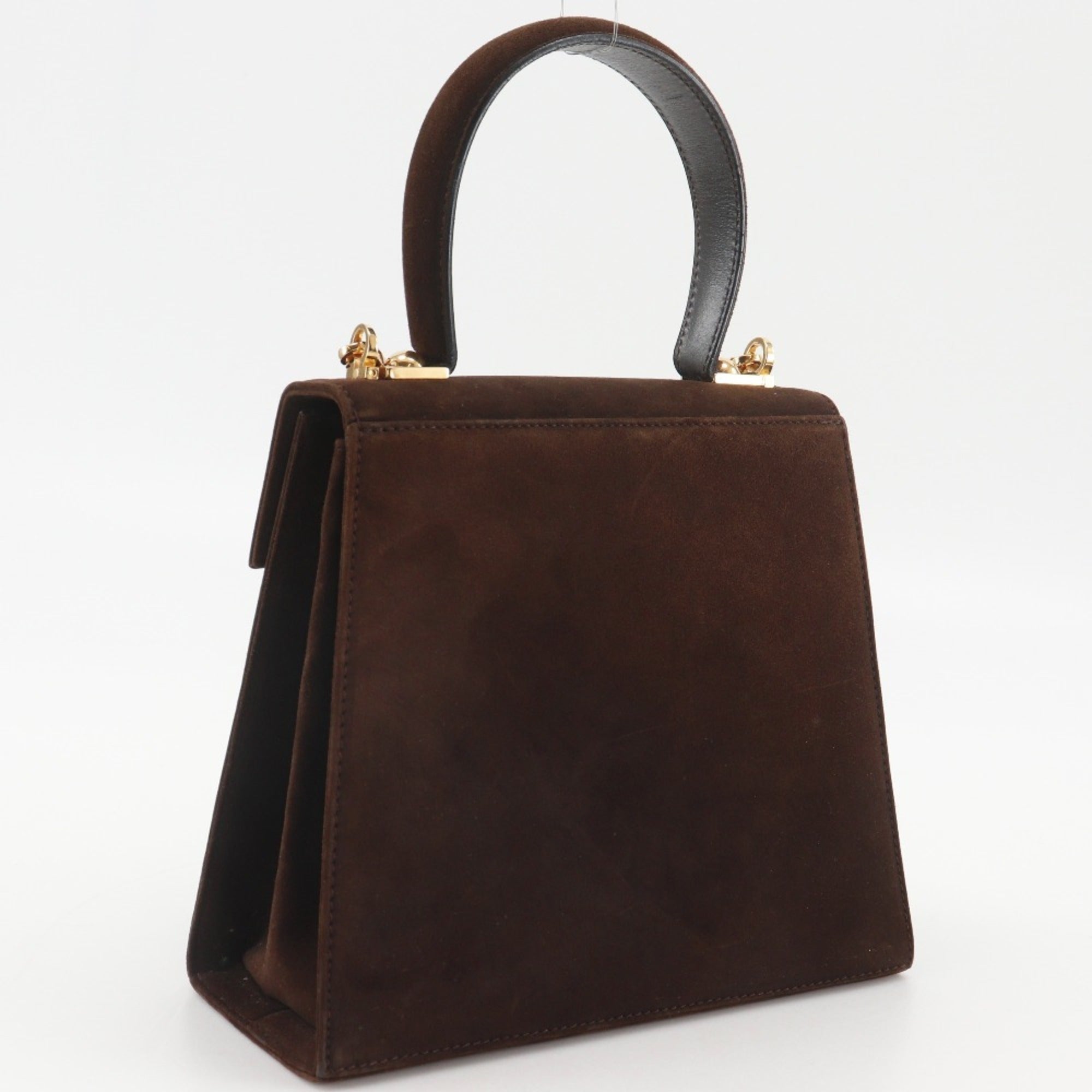 Salvatore Ferragamo Brown Suede Handbag (Pre-Owned)