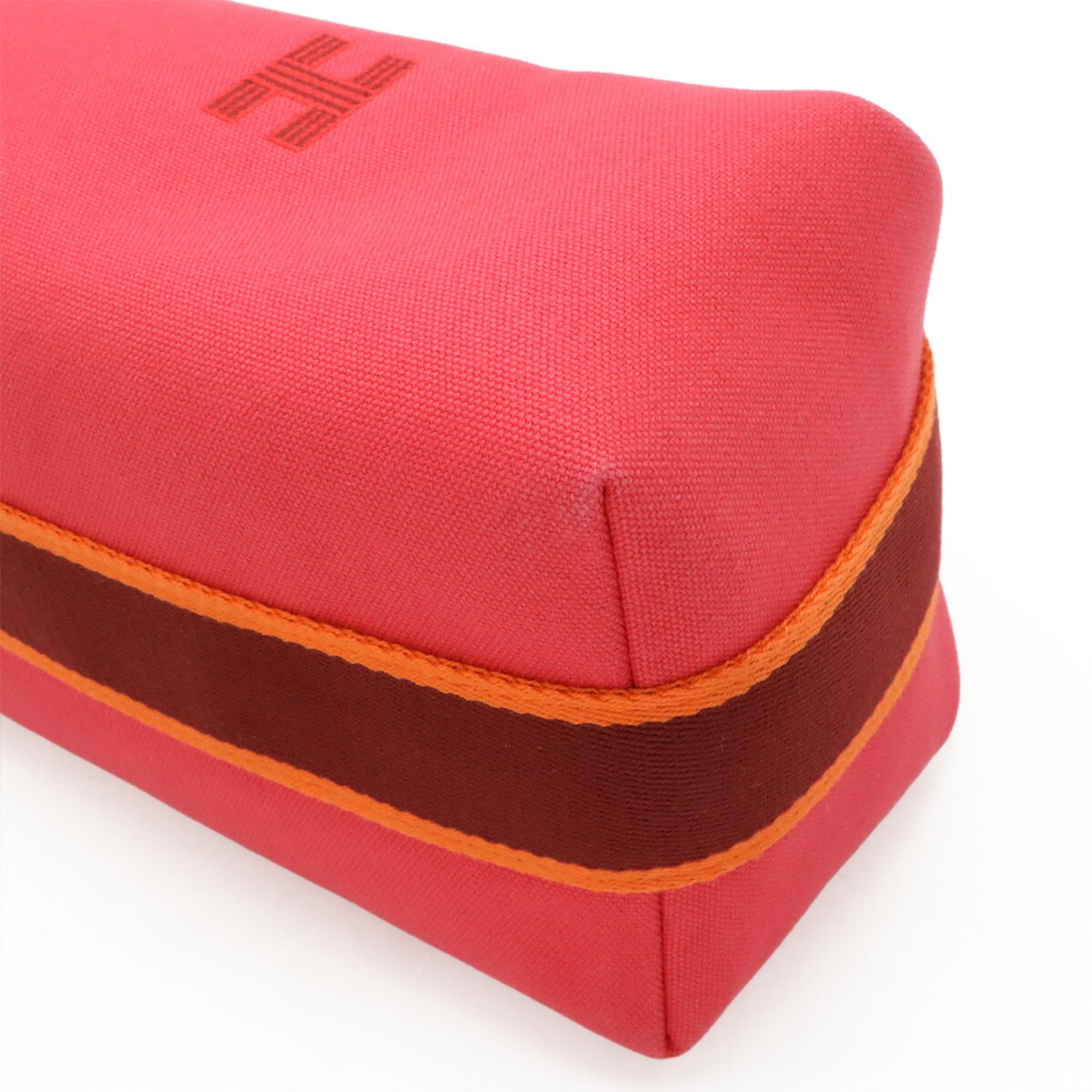 Hermes Pink Canvas Handbag Pouch (Pre-Owned)