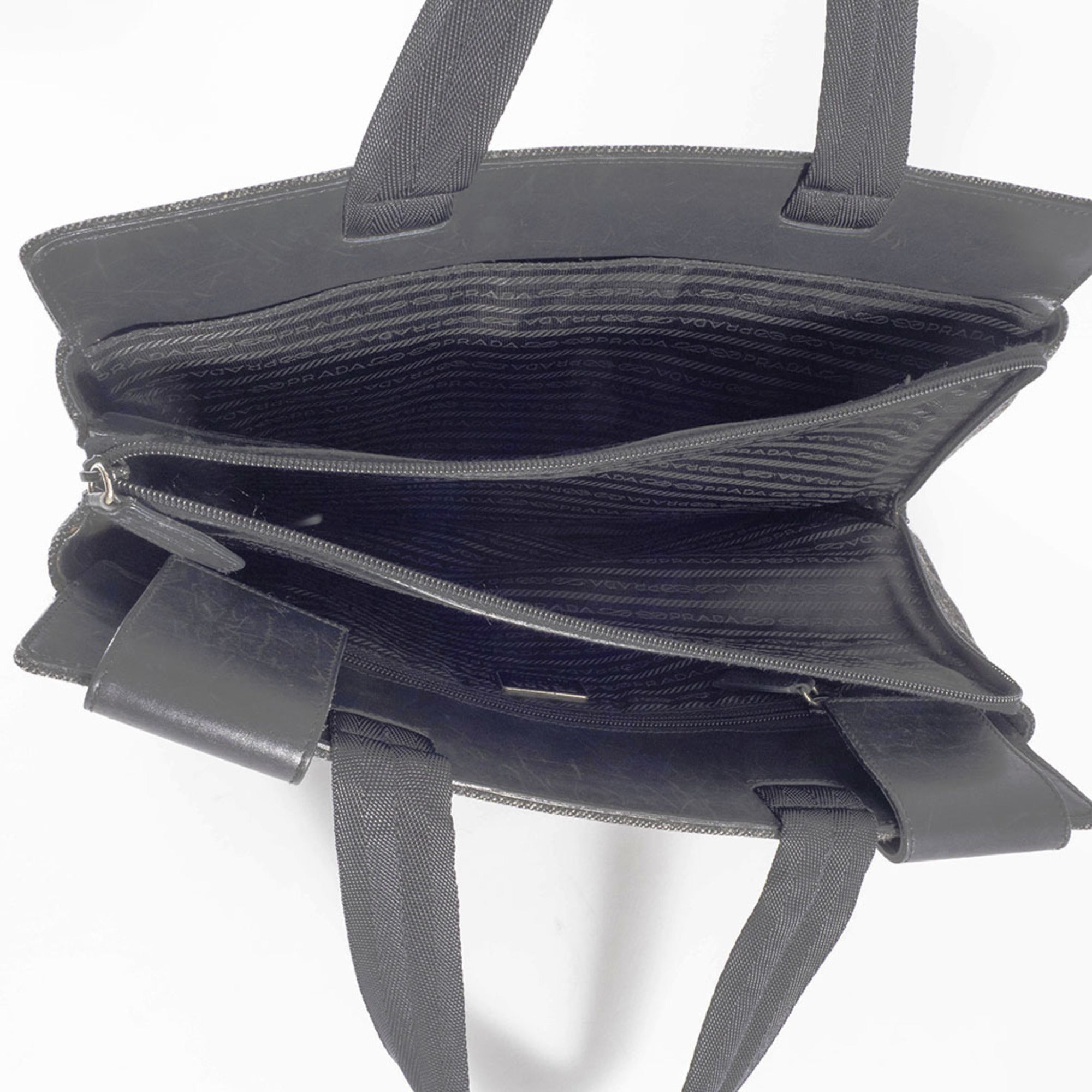 Prada Gray Polyester Handbag (Pre-Owned)