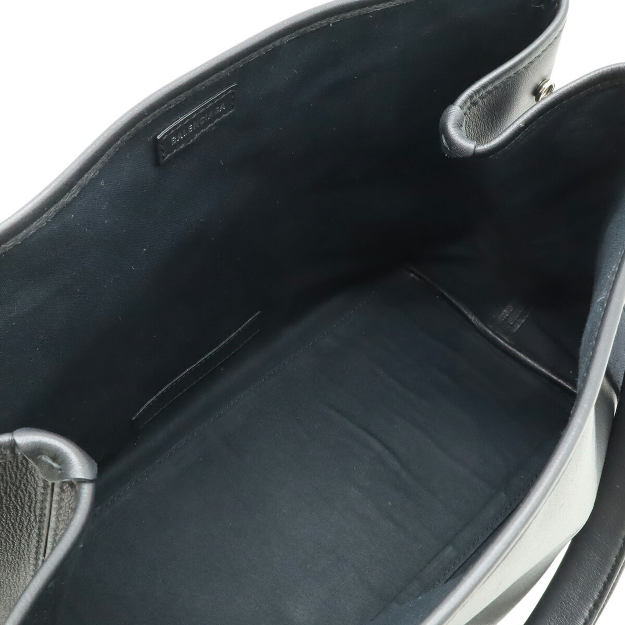 Balenciaga Black Leather Handbag Pouch Tote Bag (Pre-Owned)
