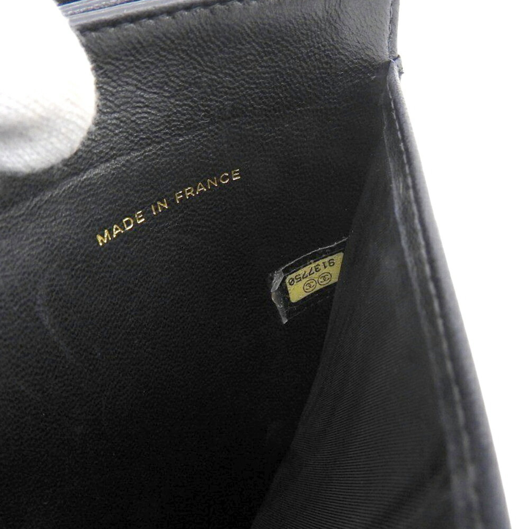 Chanel Black Grained Calfskin Wallet (Bi-Fold) (Pre-Owned)