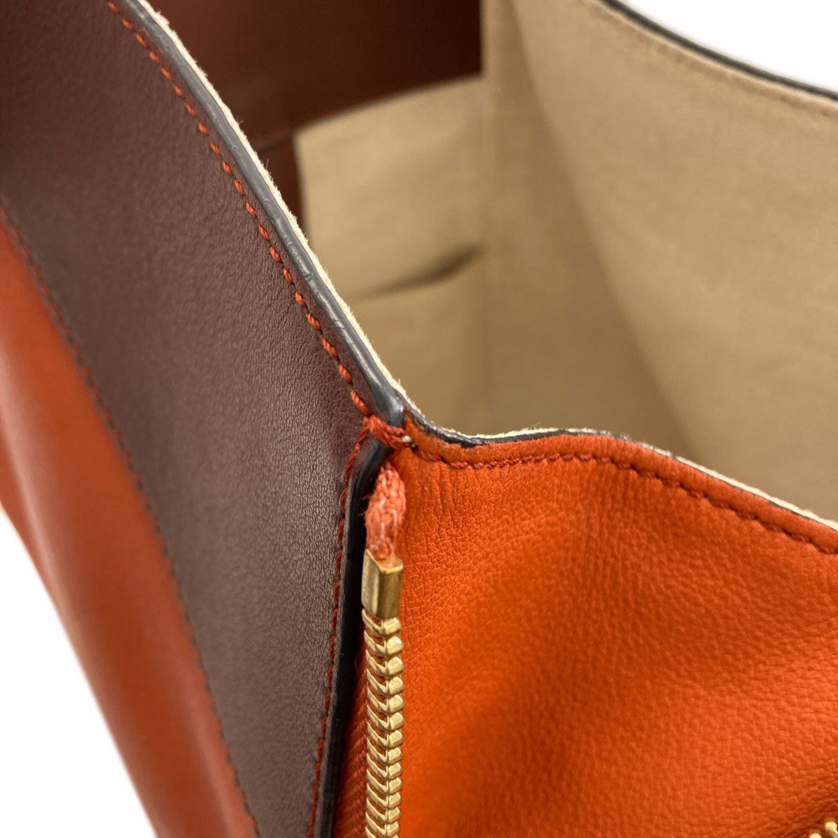 Loewe Brown Orange Leather Handbag (Pre-Owned)