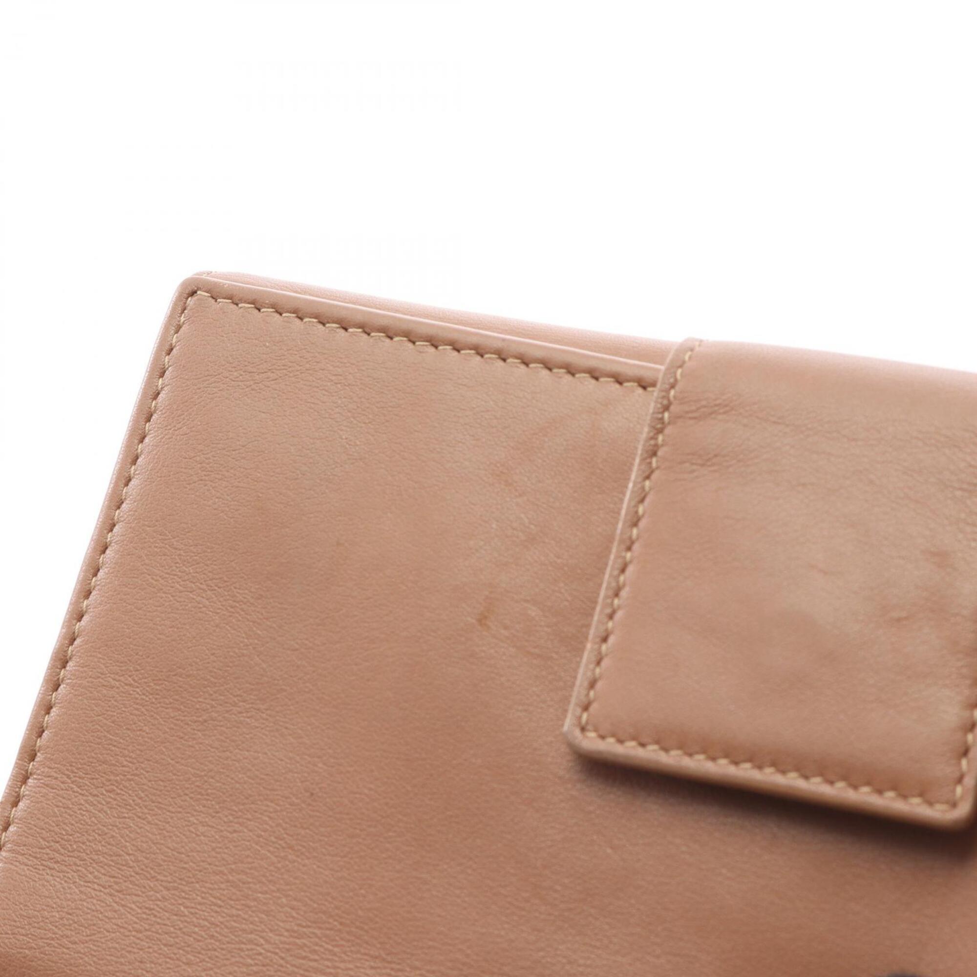 Bvlgari Brown Leather Long Wallet (Bi-Fold) (Pre-Owned)