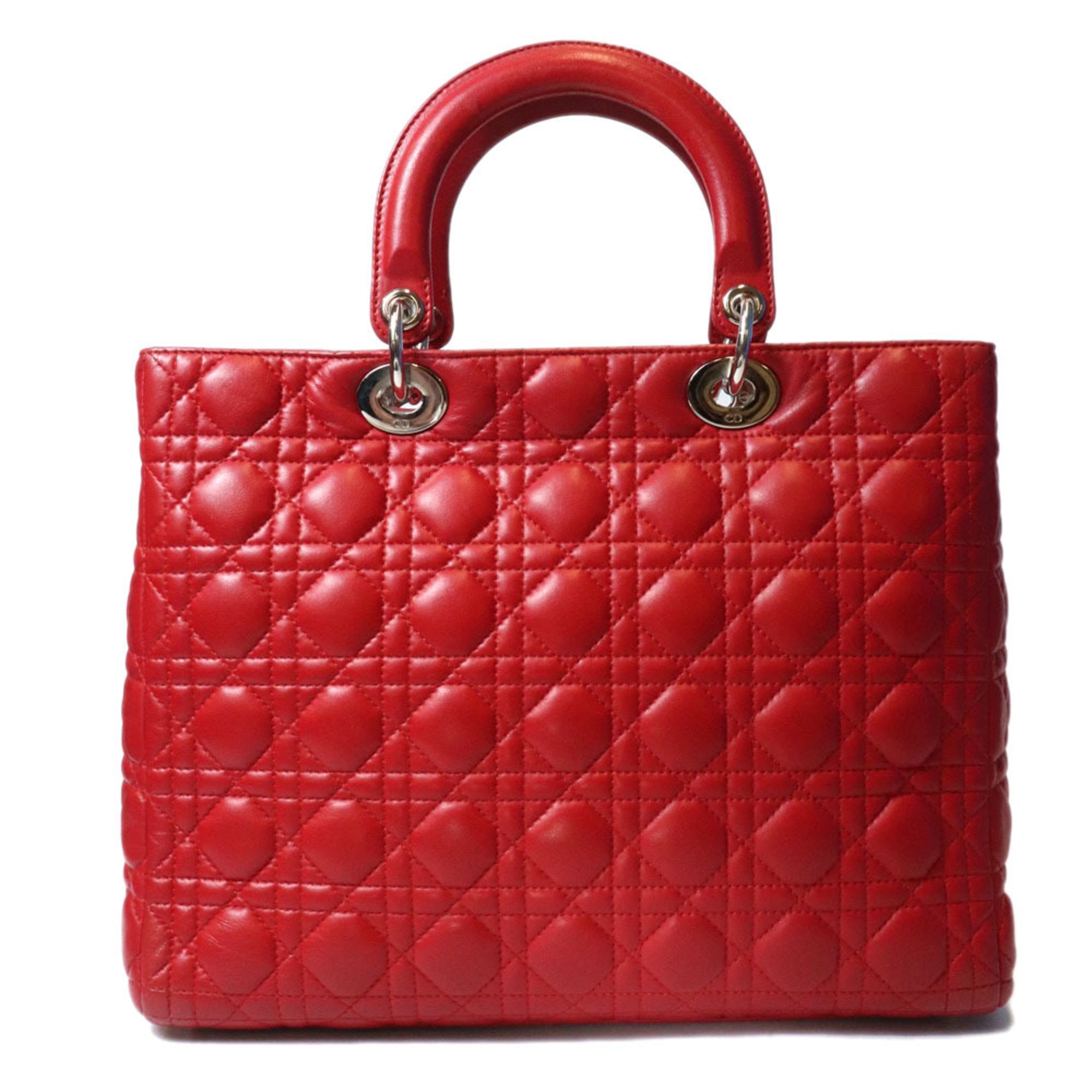 Christian Dior Red Color Leather Handbag (Pre-Owned)