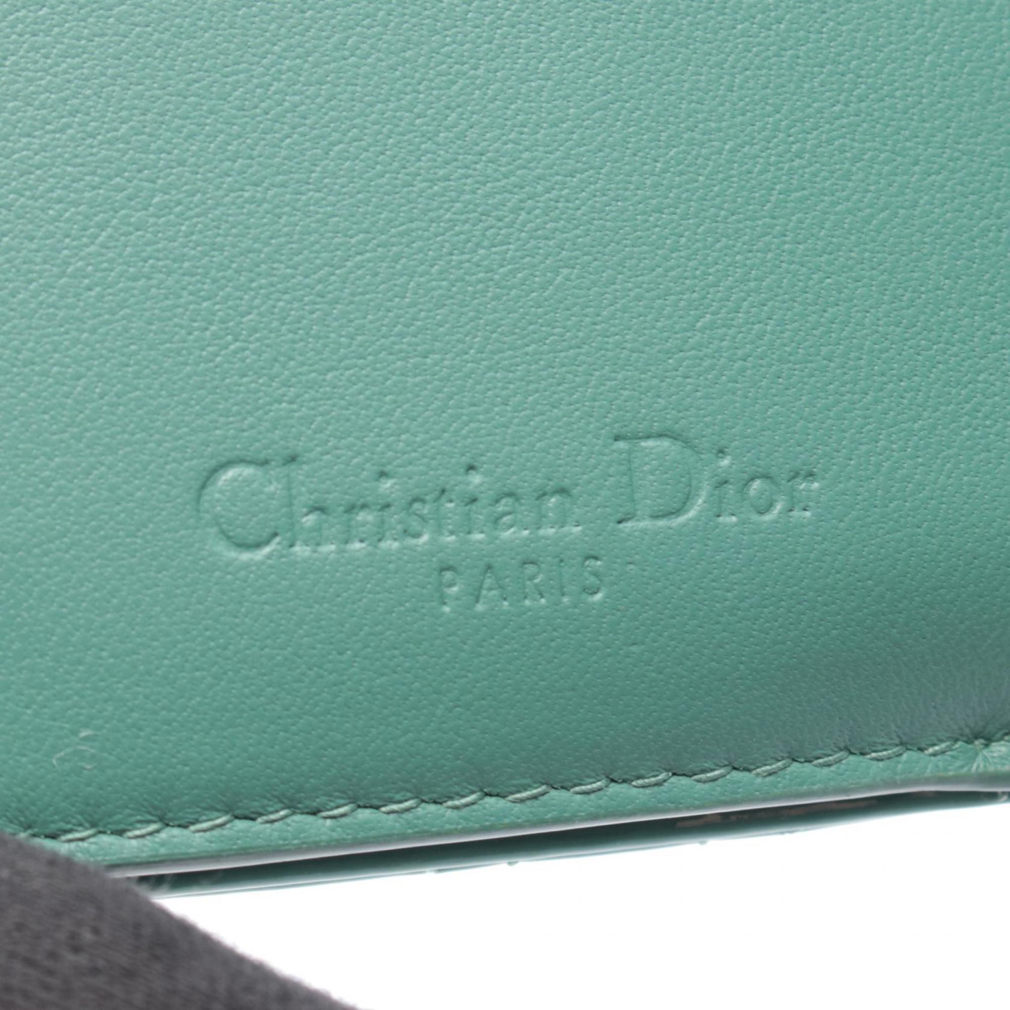 Christian Dior Green Patent Leather Wallet (Tri-Fold) (Pre-Owned)