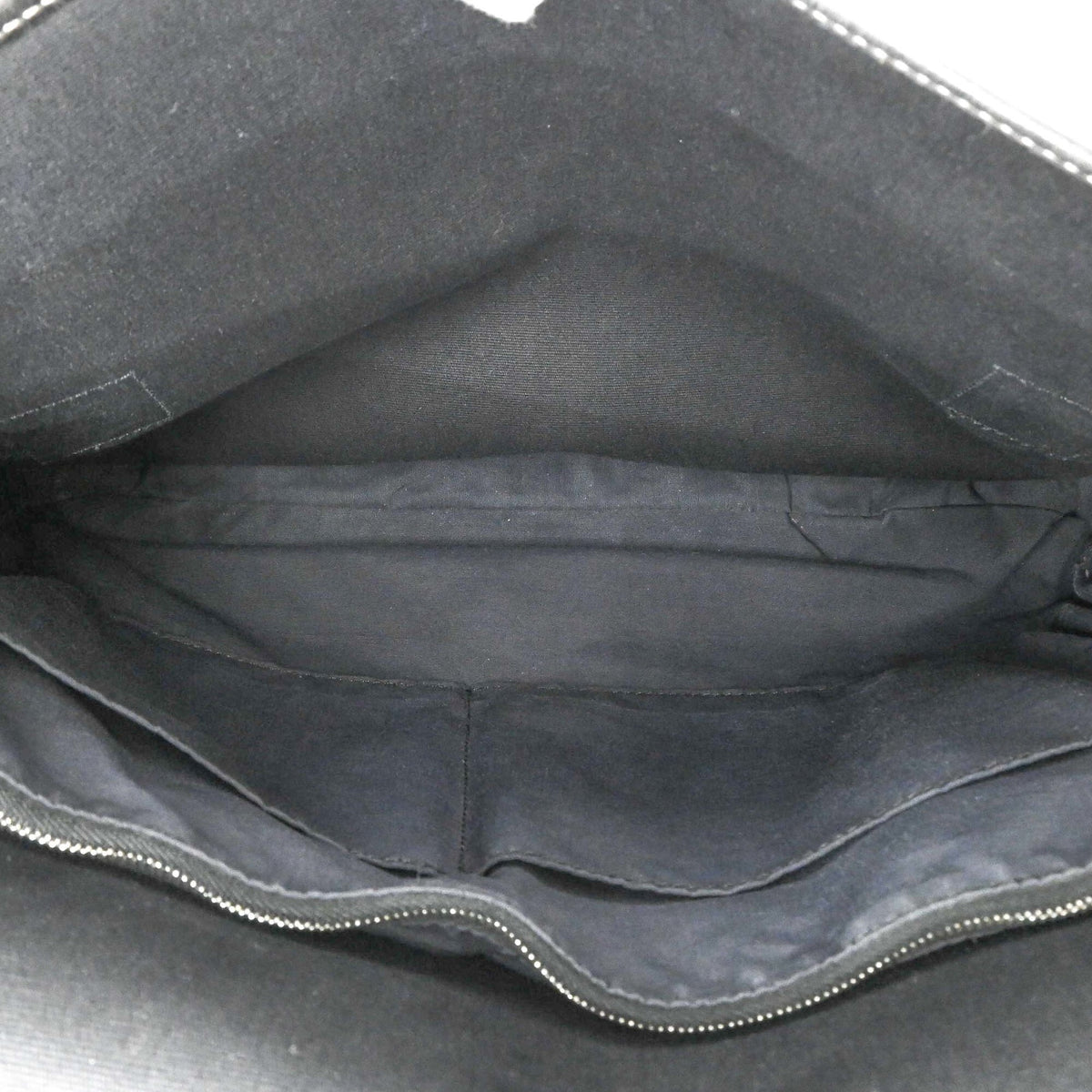 Hermes Buenaventura Black Toile H Leather Messenger Bag Shoulder Bag (Pre-Owned)