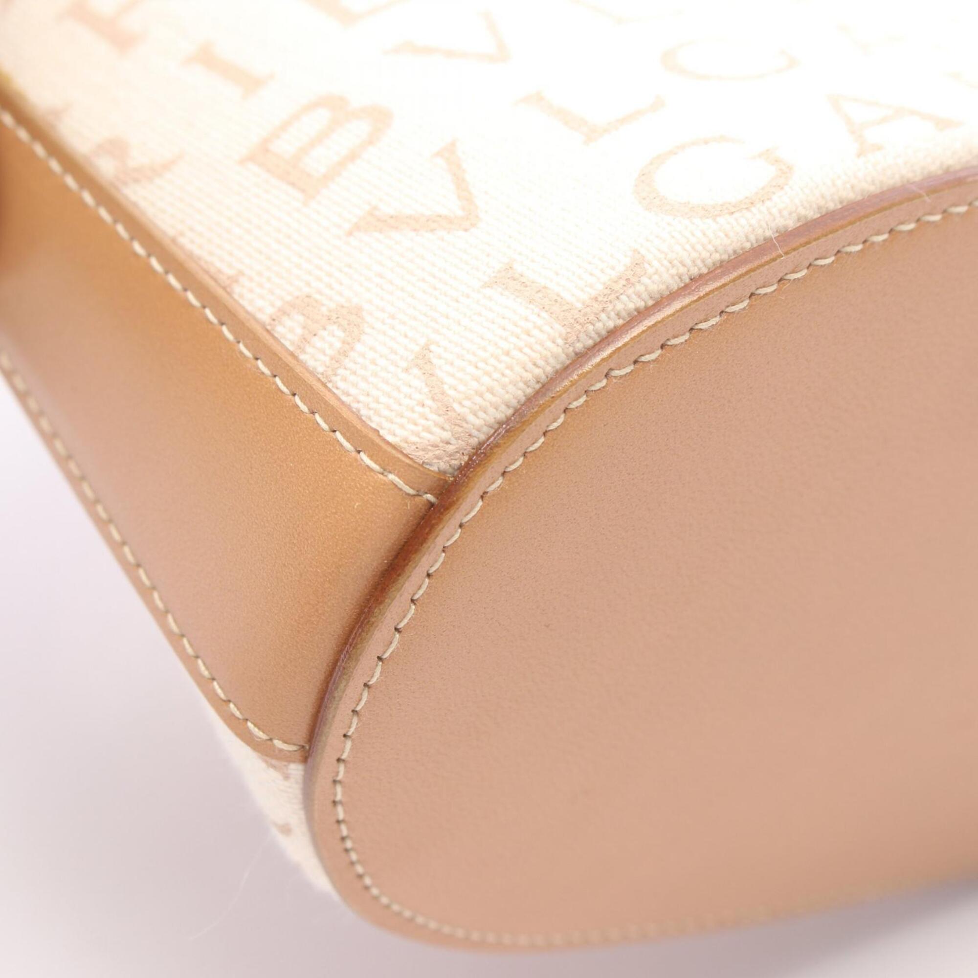 Bvlgari Beige Ivory Leather Handbag (Pre-Owned)