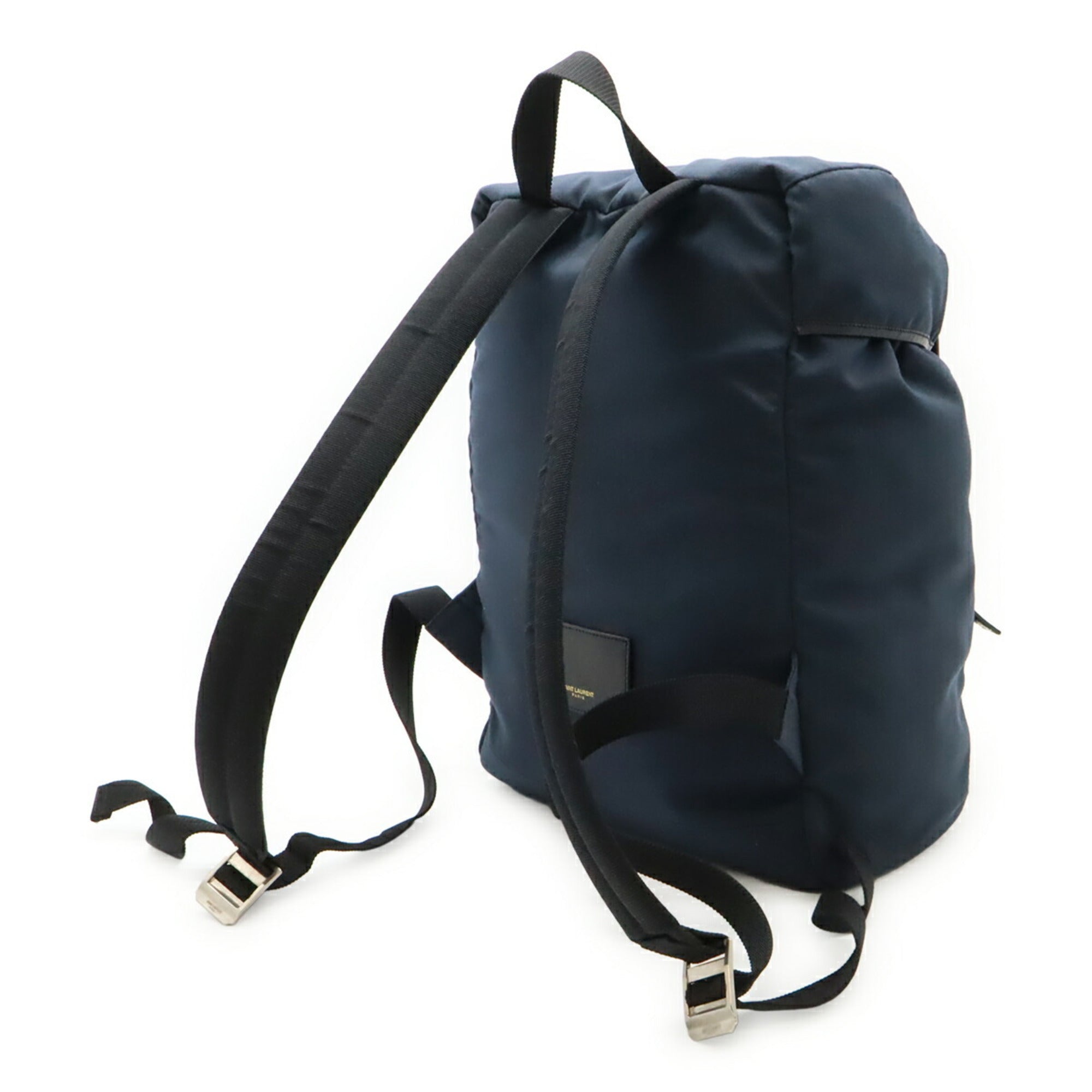 Yves Saint Laurent Navy Canvas Leather Backpack (Pre-Owned)