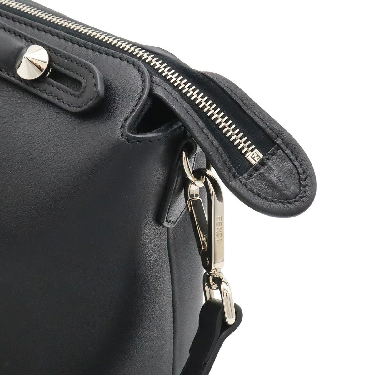 Fendi By The Way Black Leather Handbag Shoulder Bag (Pre-Owned)