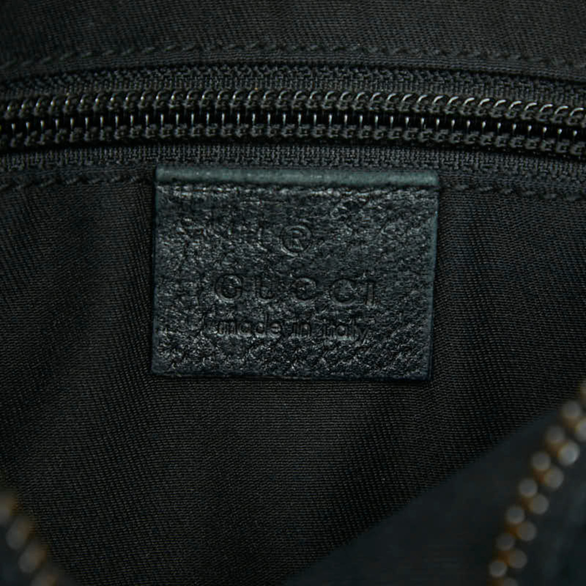 Gucci Navy Canvas Leather Shoulder Bag (Pre-Owned)