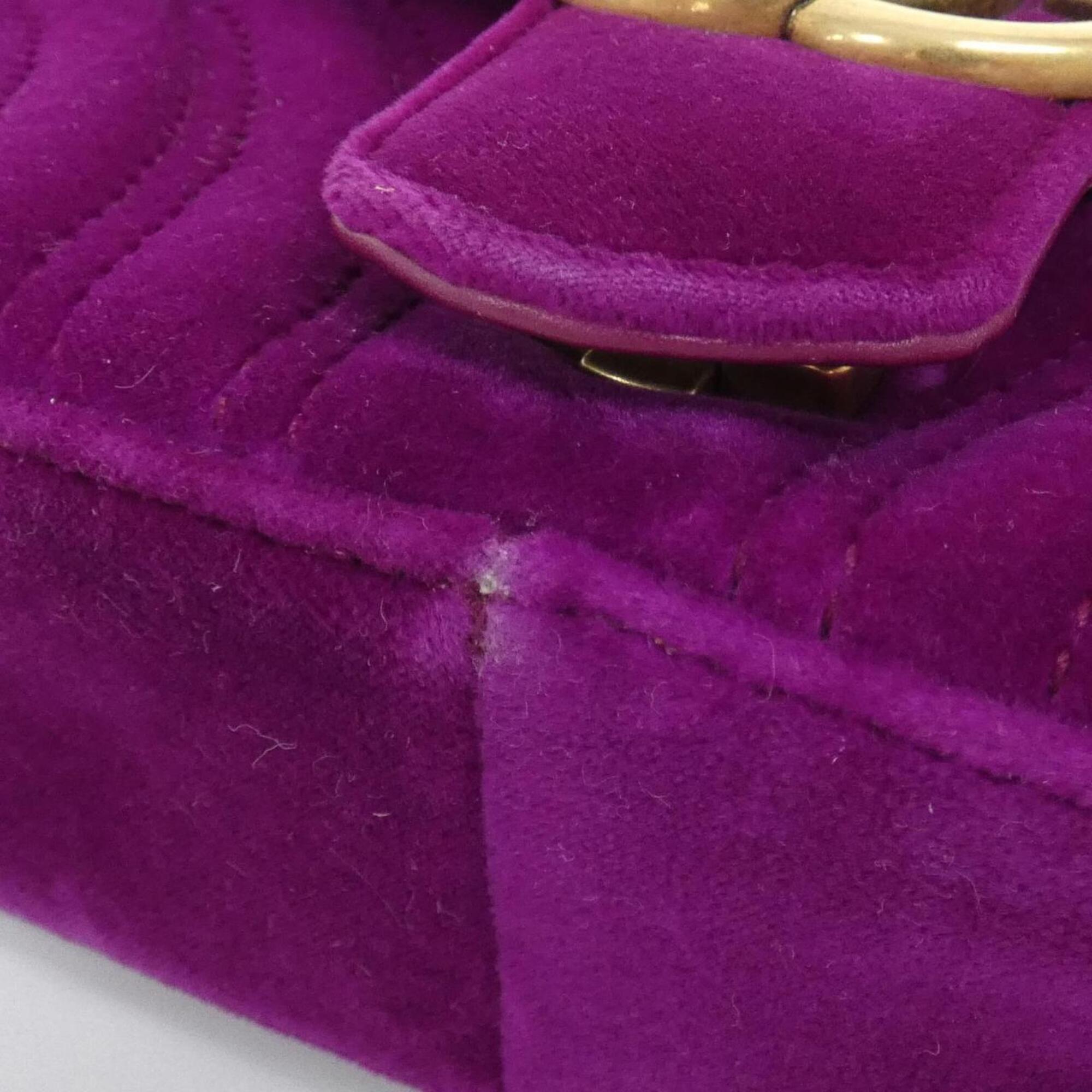 Gucci Purple Velvet Shoulder Bag (Pre-Owned)