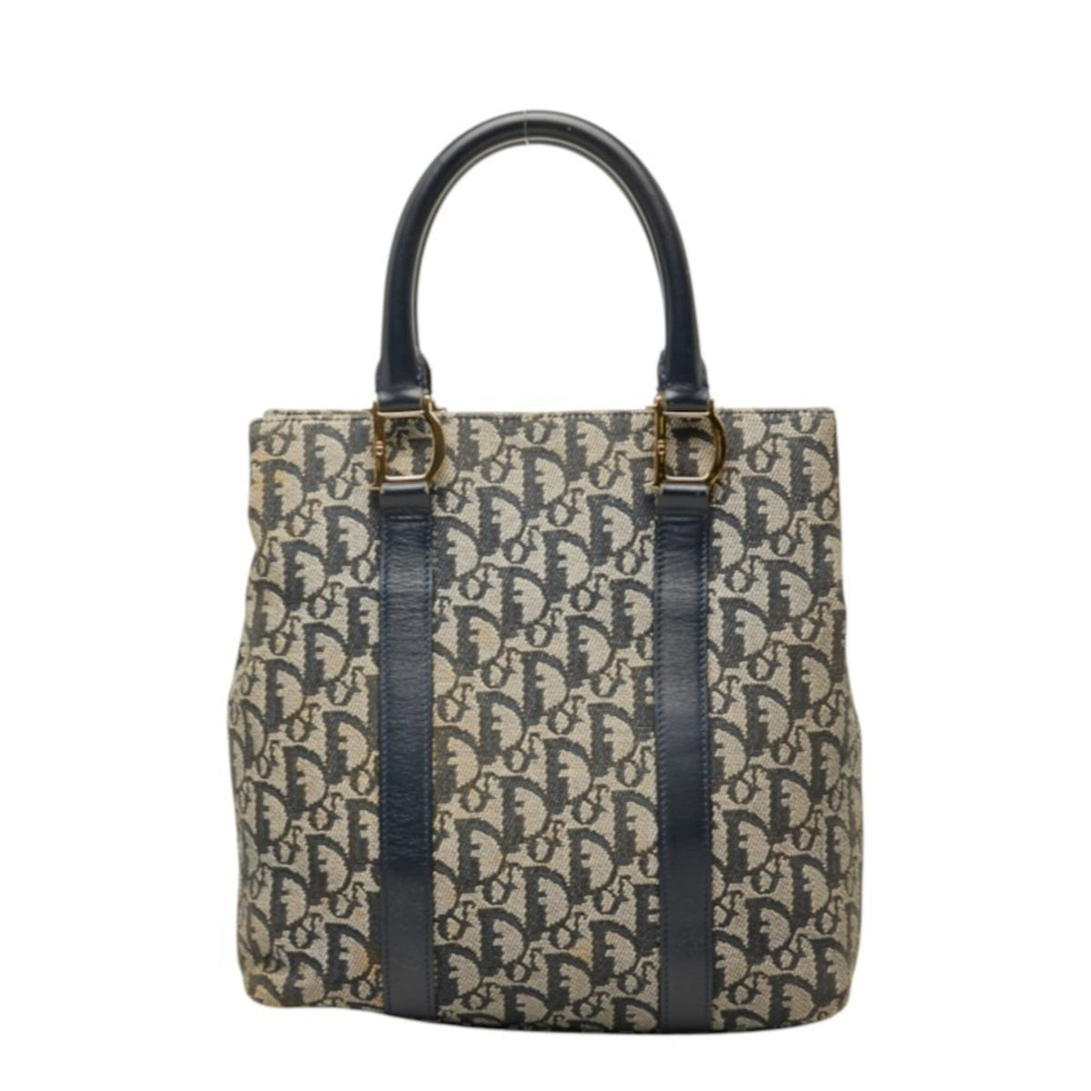 Christian Dior Navy Canvas Leather Handbag (Pre-Owned)